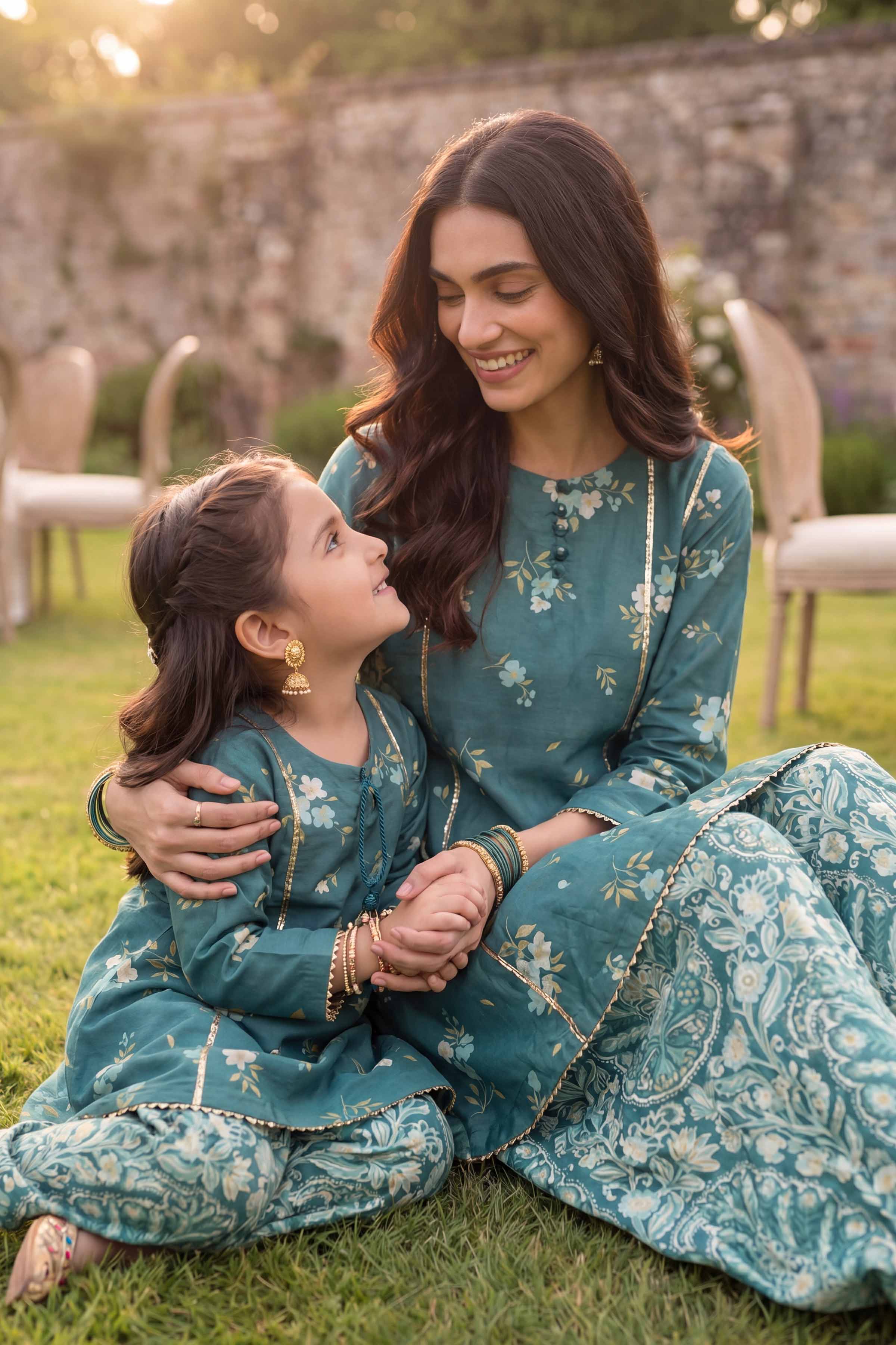 Nishat UK - Green Printed Lawn 2-piece ready to wear Dress