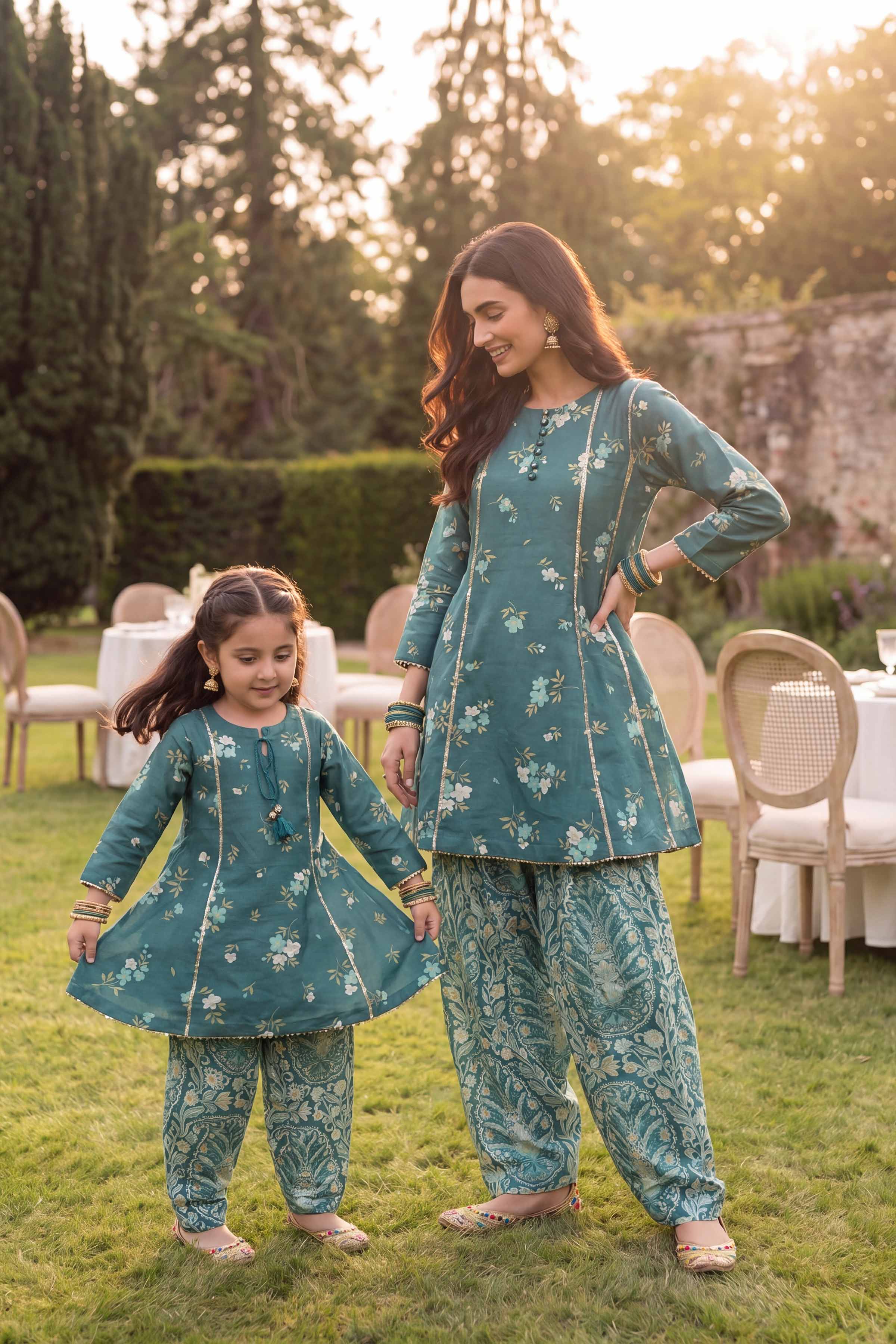 Nishat UK - Green Printed Lawn 2-piece ready to wear Dress