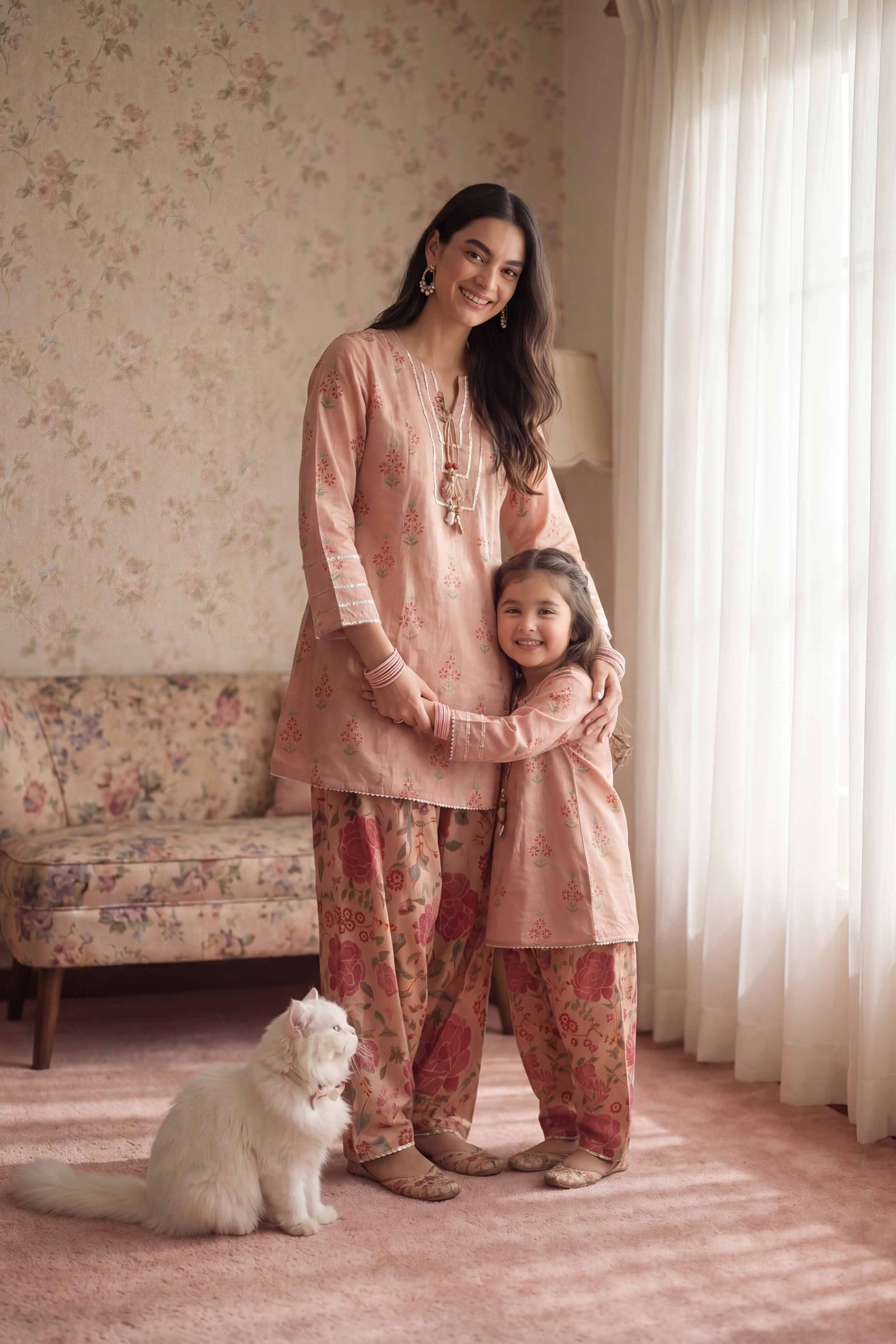 Nishat UK - Pink Printed Lawn 2 Piece ready to wear Dress