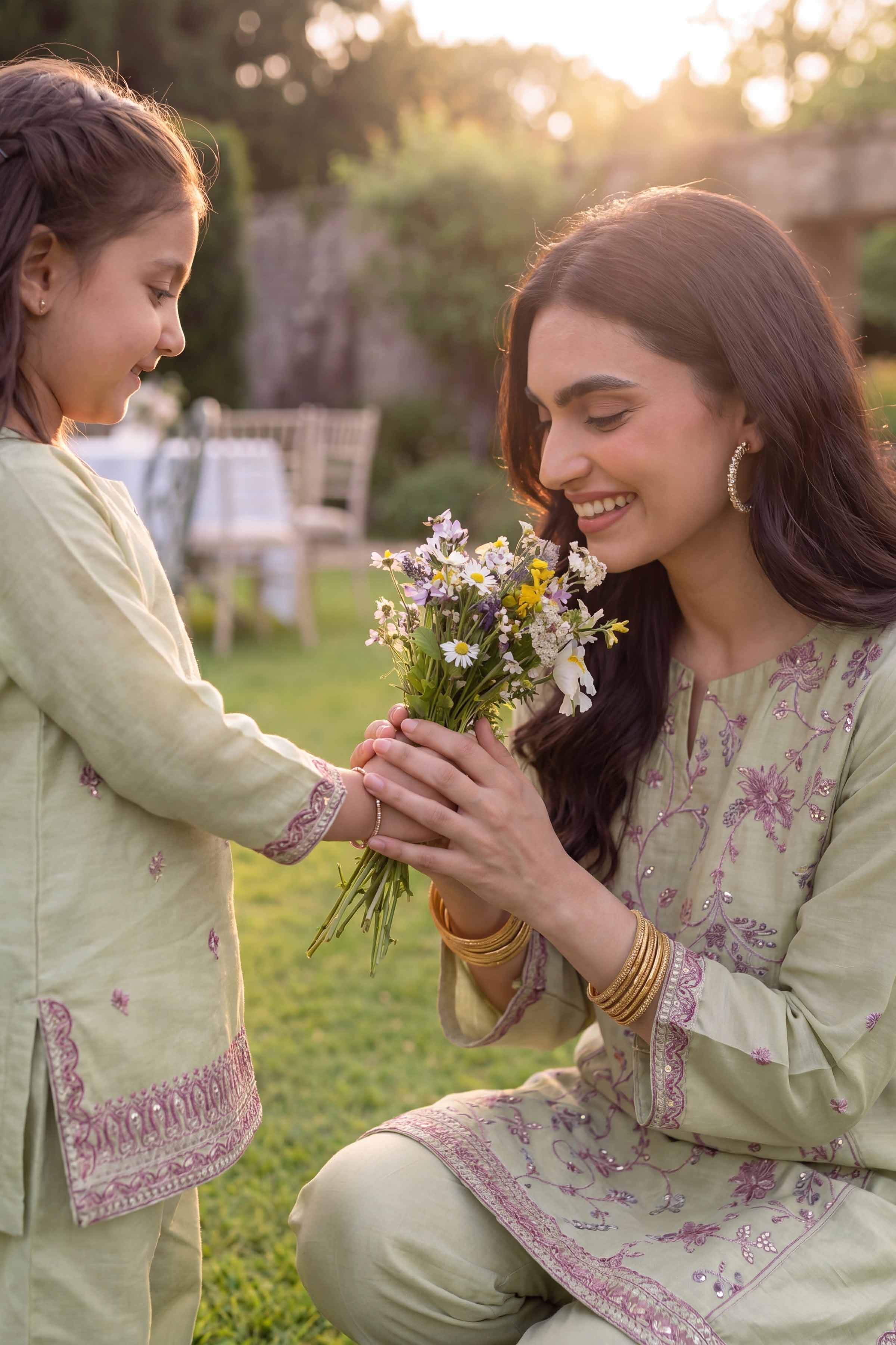 Nishat UK - Green Embroidered Cotton 2-piece ready to wear Dress