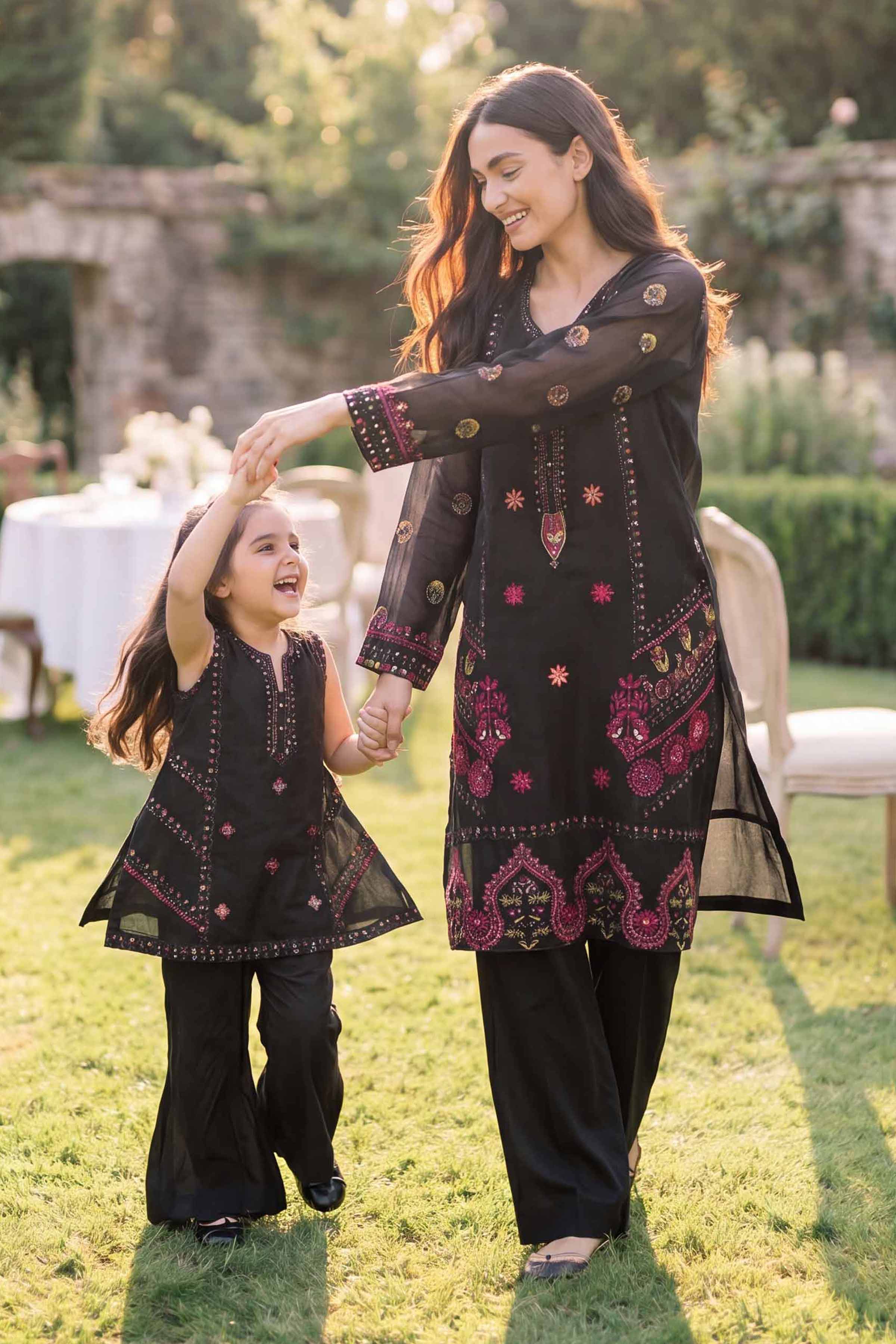 Nishat UK - Black Embroidered Cotton 2 Pieces Ready To Wear Dress