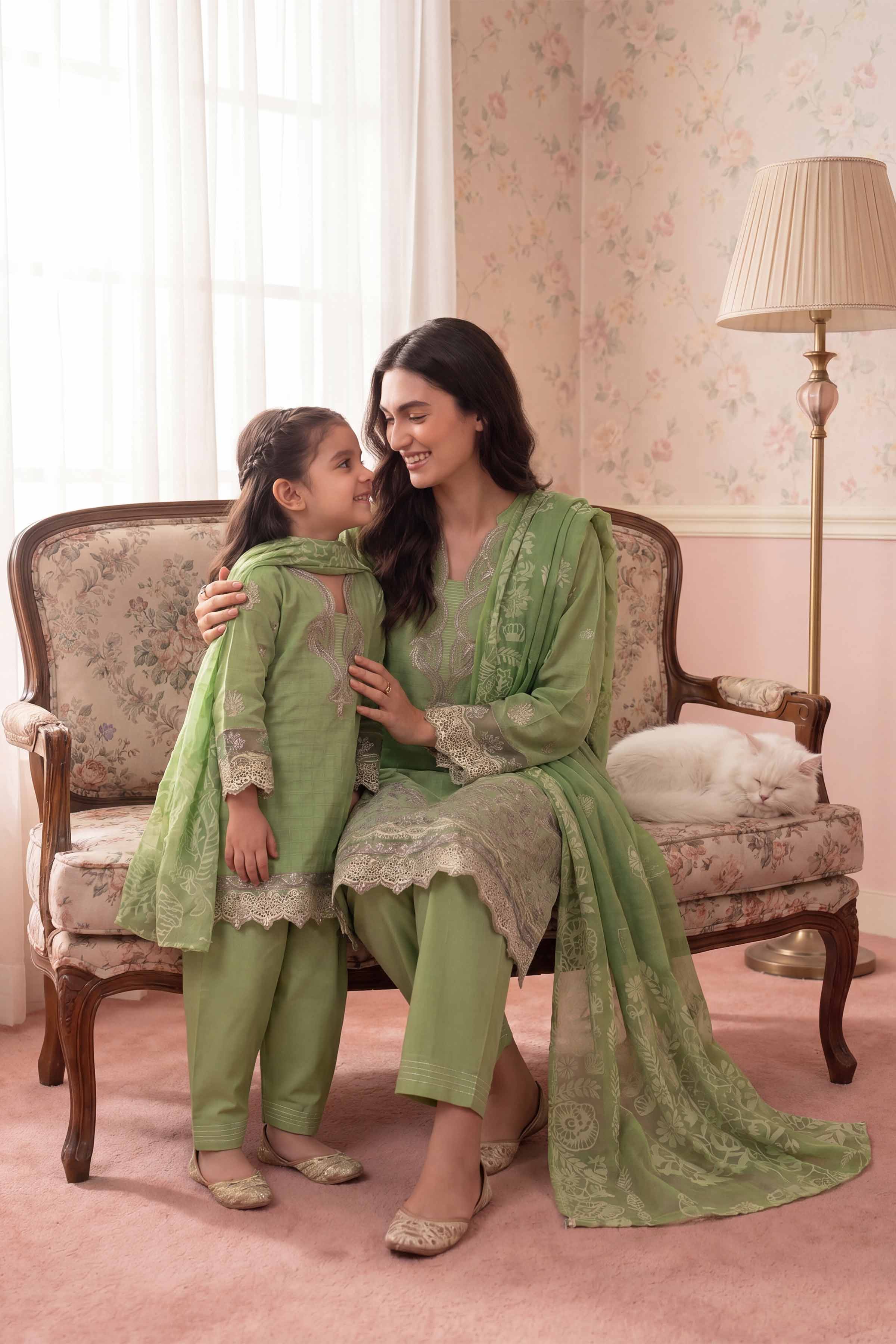 Nishat UK - Green Embroidered Lawn 3-piece ready to wear Suit
