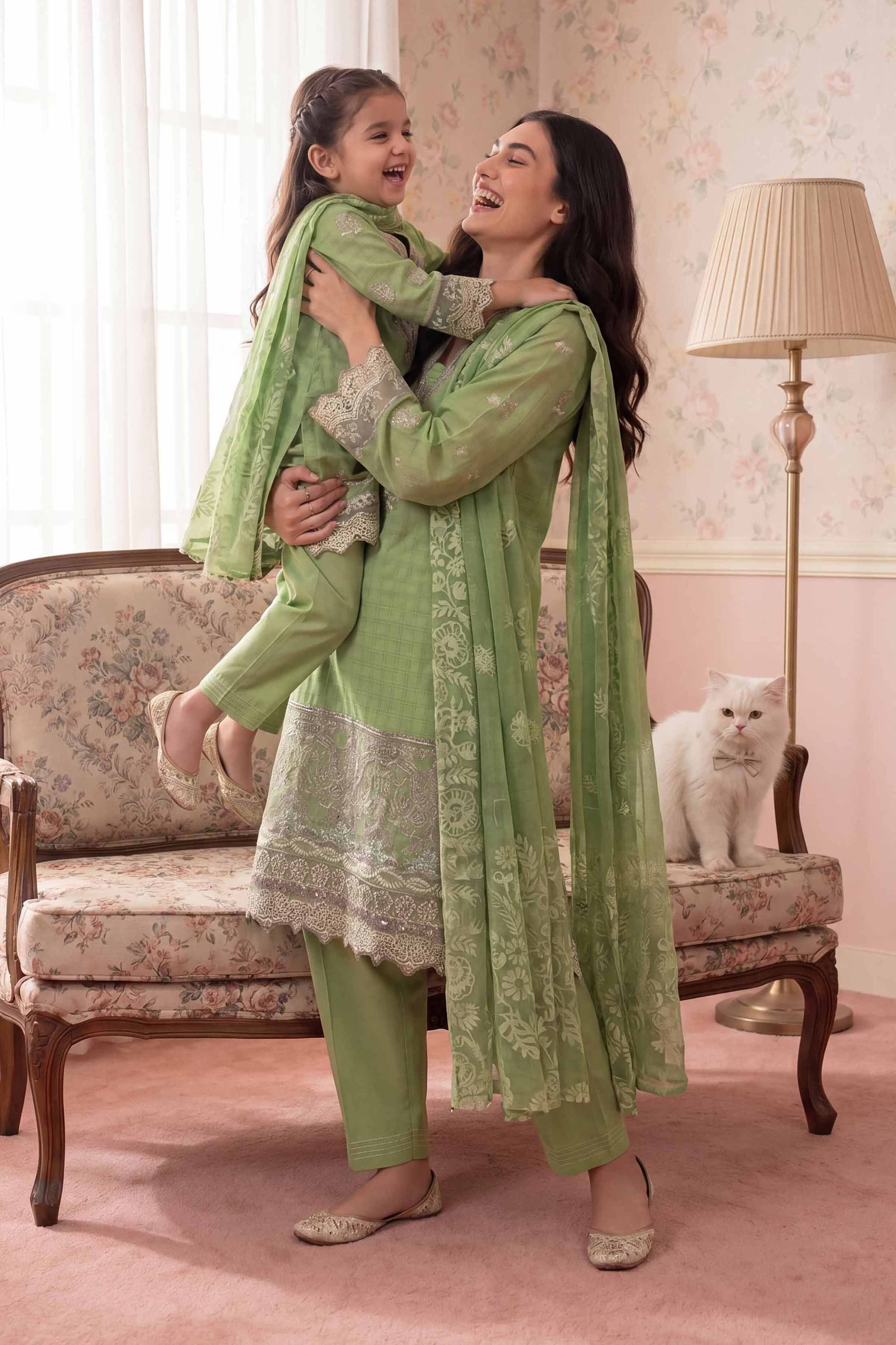 Nishat UK - Green Embroidered Lawn 3-piece ready to wear Suit