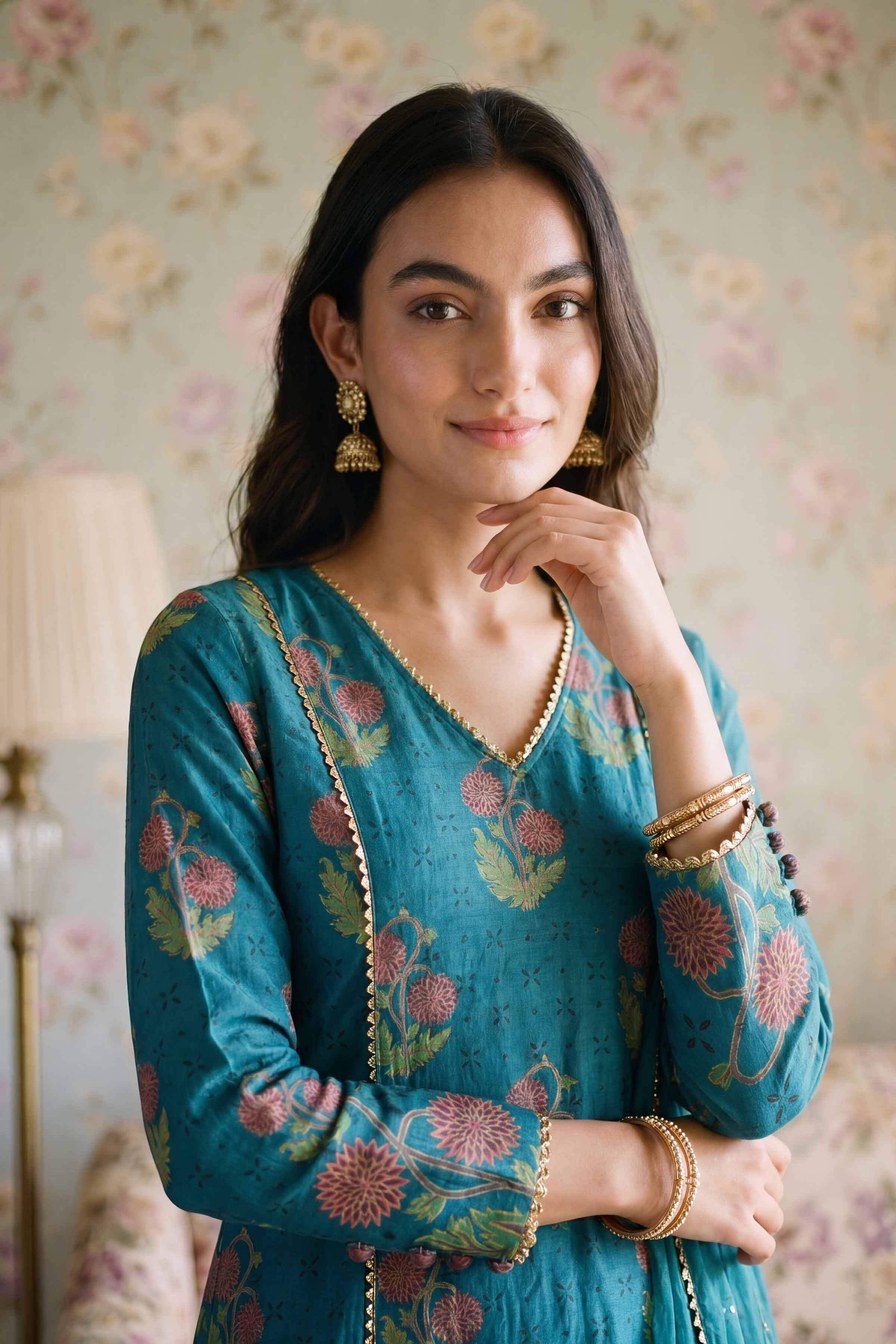 Nishat UK - Blue Embroidered Lawn 3 Piece ready to wear Suit