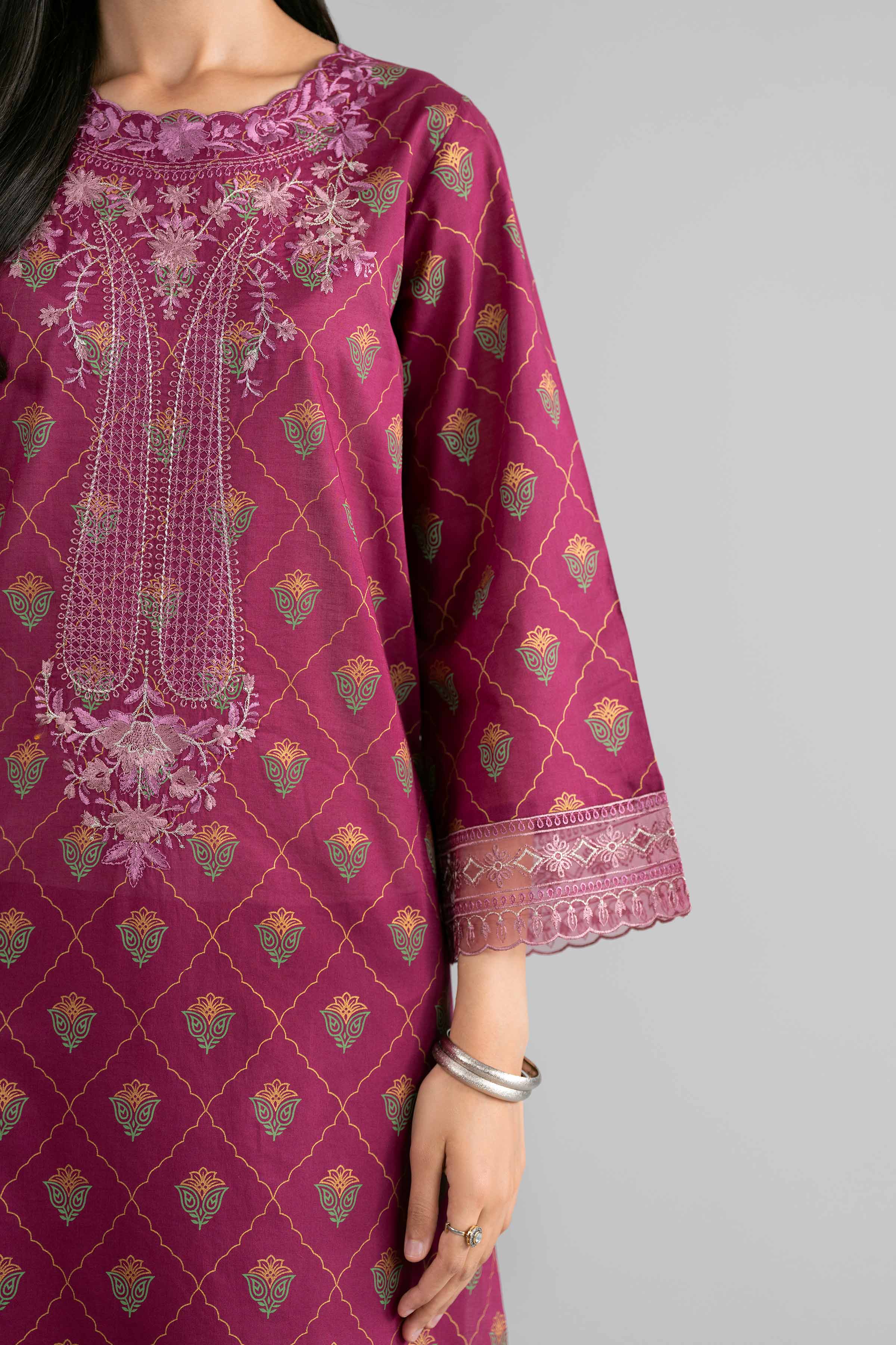 NishatUK - Blue Embroidered Lawn 3-piece ready to wear Suit