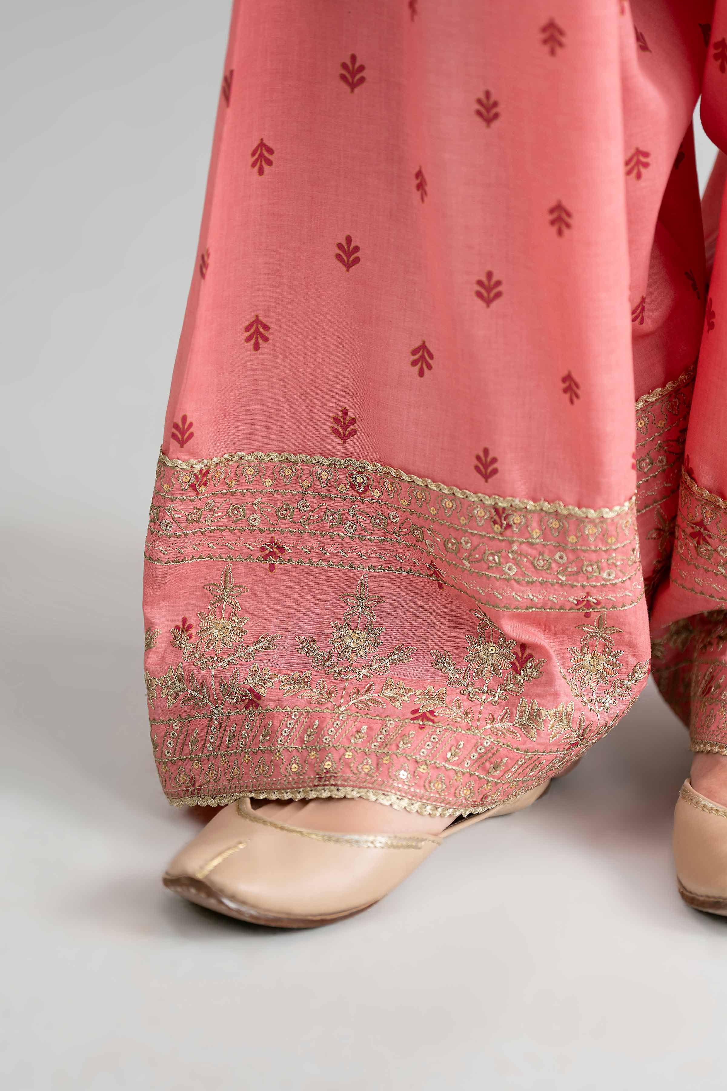 NishatUK - Pink Embroidered Lawn 3-piece ready to wear Suit