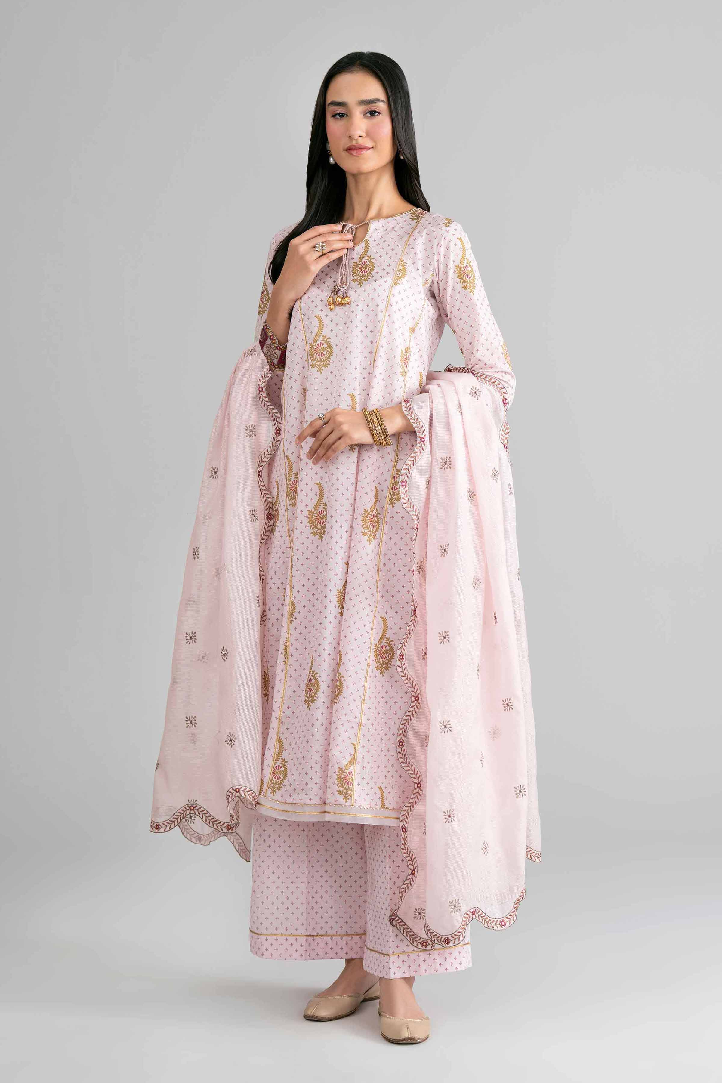 Nishat UK - Pink Embroidered Lawn 3-piece ready to wear Suit