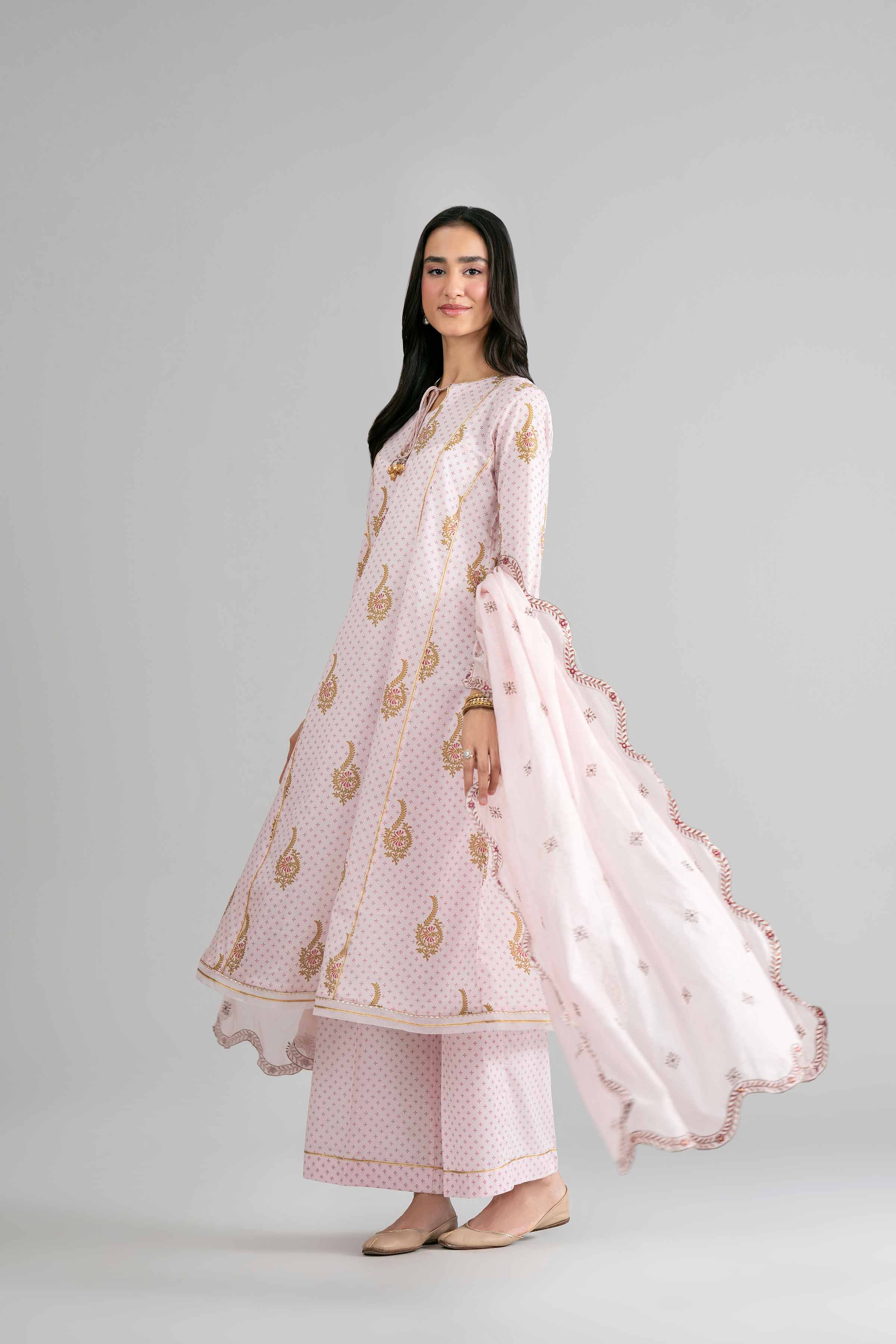 Nishat UK - Pink Embroidered Lawn 3-piece ready to wear Suit