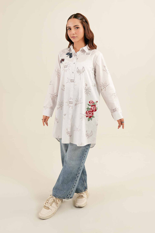 Printed Embroidered Tunic - PS24-334