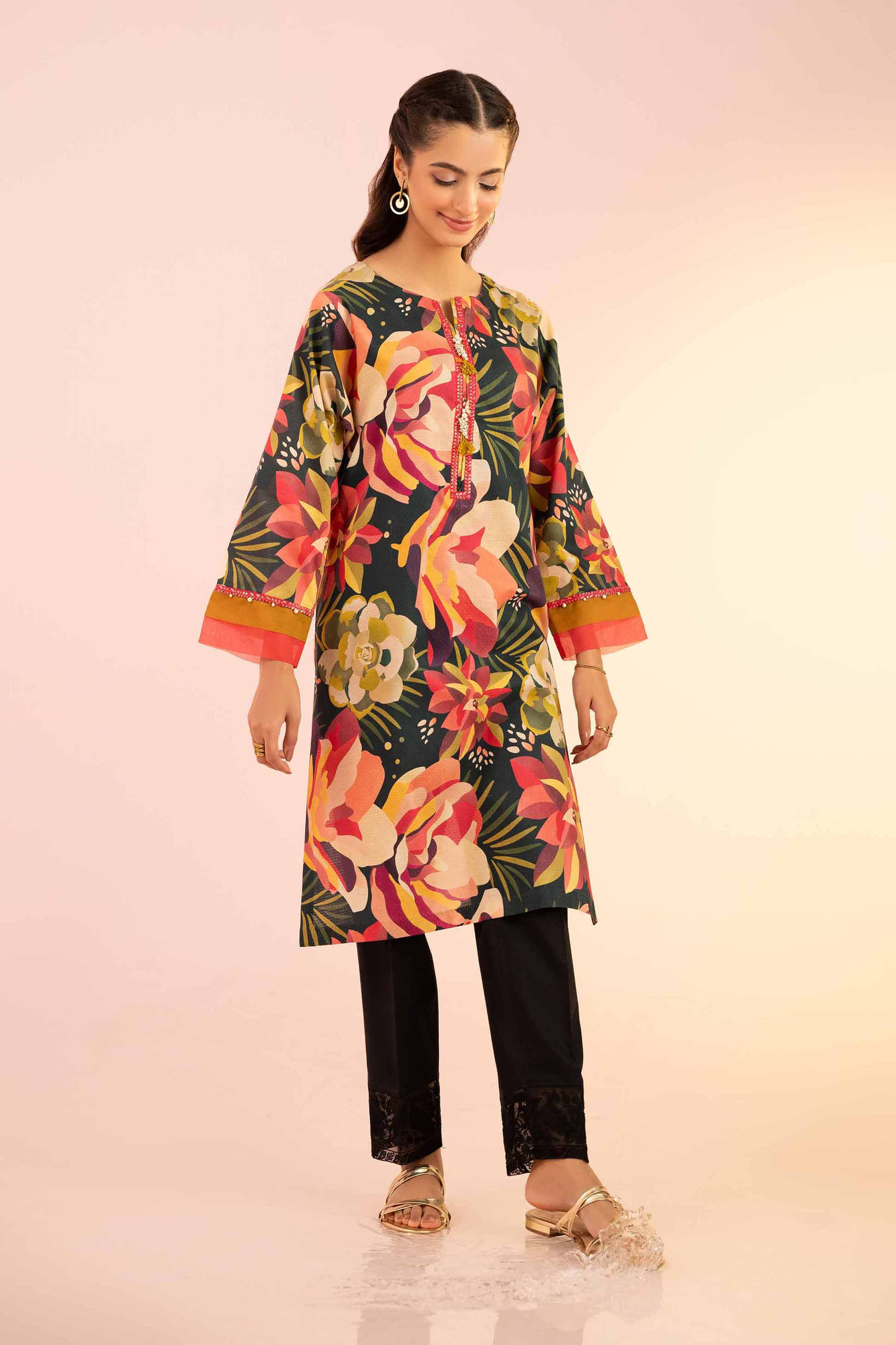 NishatUK - Pink Printed Lawn 1-piece ready to wear Shirt