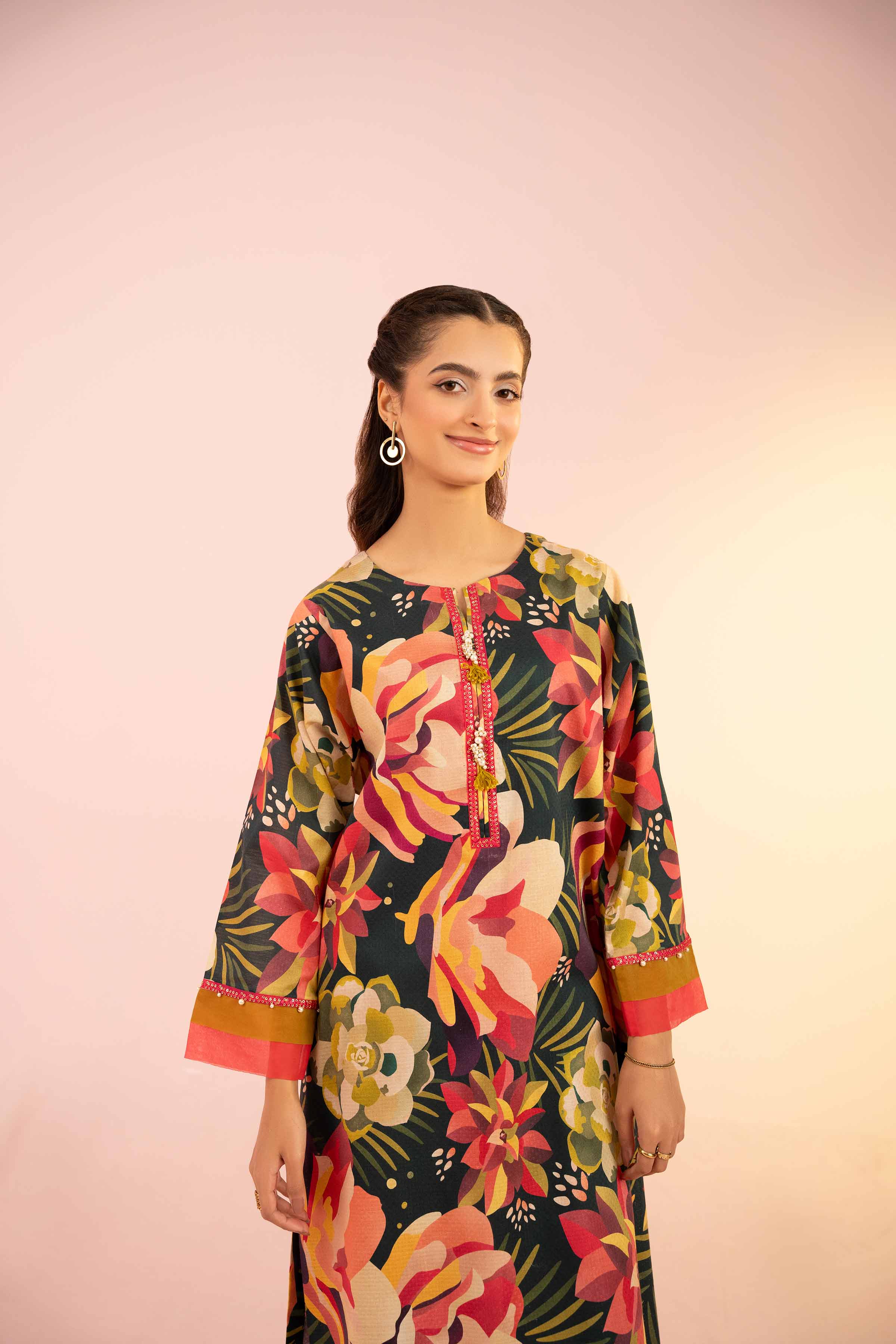 NishatUK - Pink Printed Lawn 1-piece ready to wear Shirt