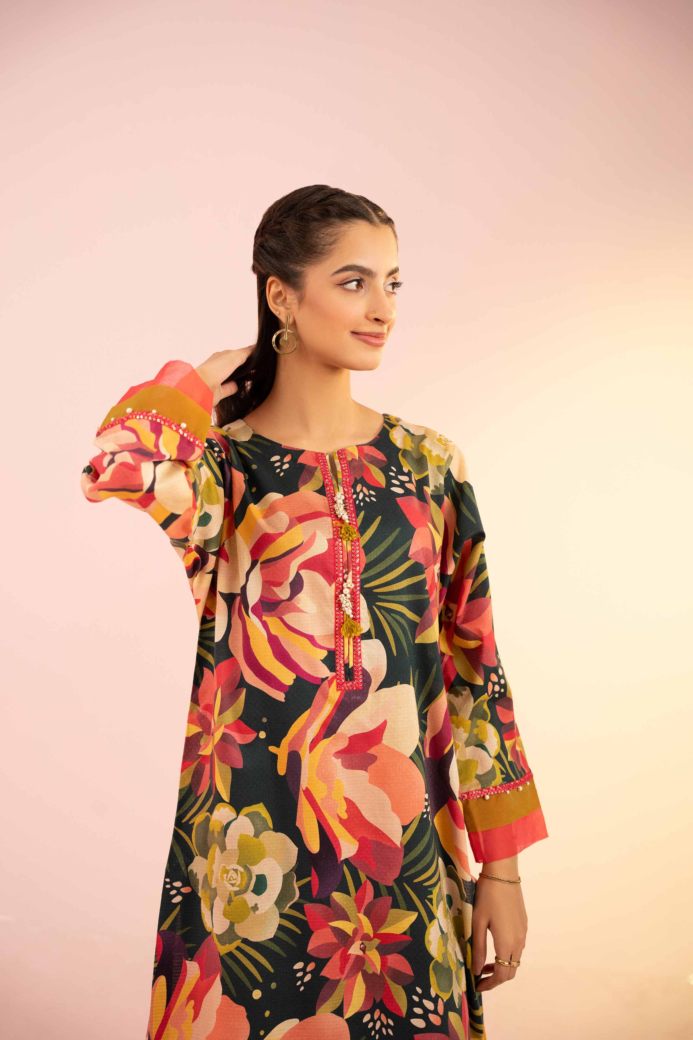 NishatUK - Pink Printed Lawn 1-piece ready to wear Shirt