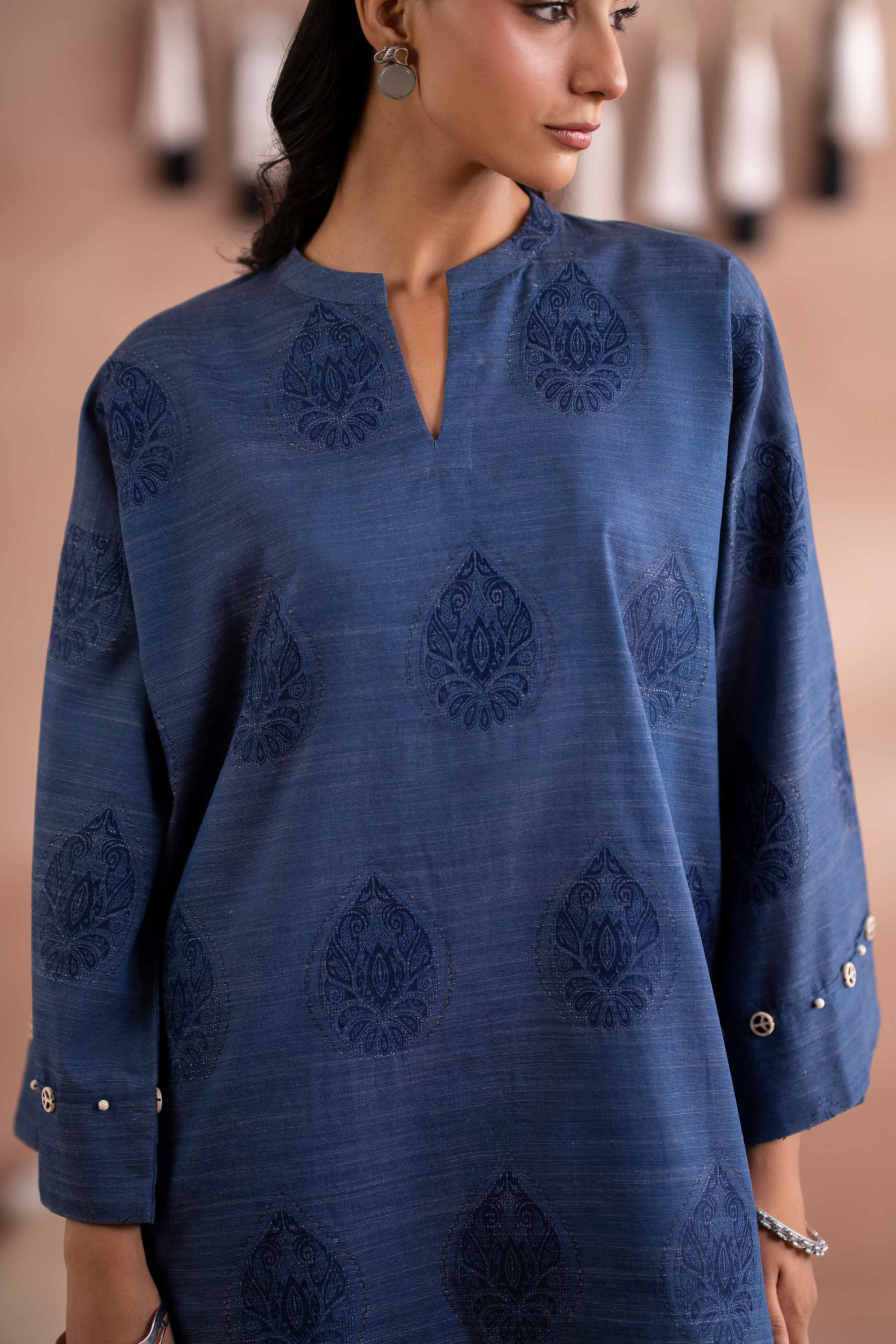 NishatUK - Blue Solids Jacquard 2-piece ready to wear Dress
