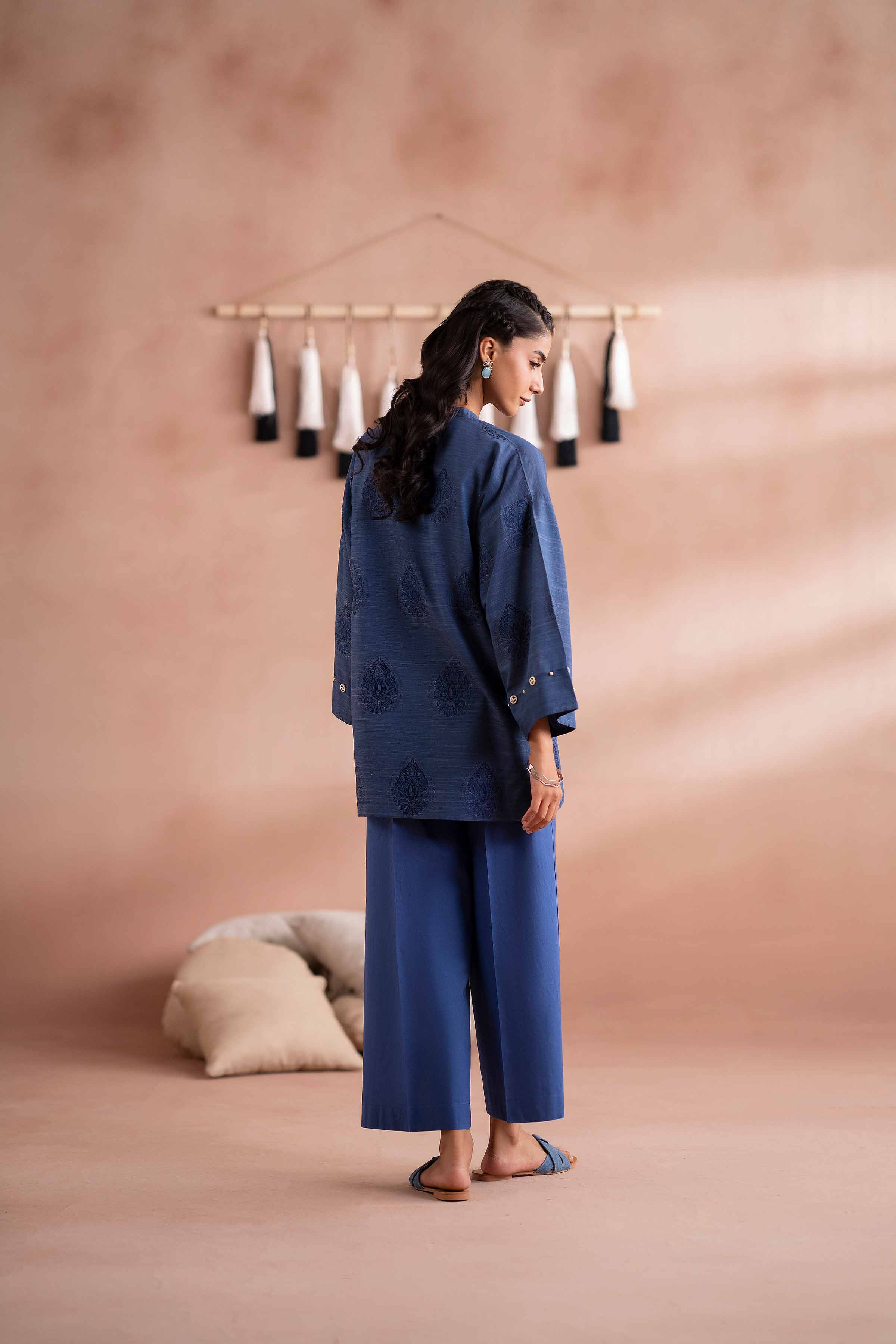 NishatUK - Blue Solids Jacquard 2-piece ready to wear Dress
