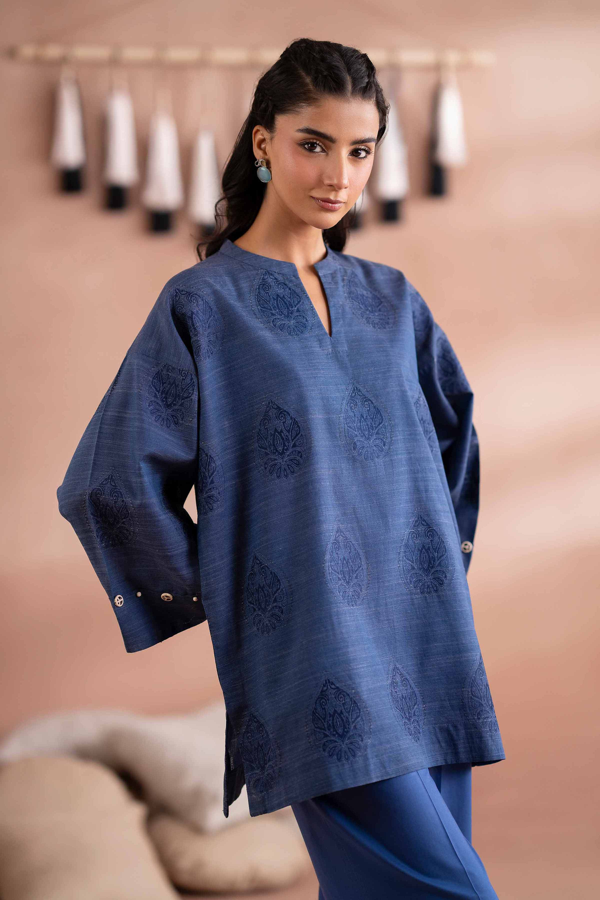 NishatUK - Blue Solids Jacquard 2-piece ready to wear Dress