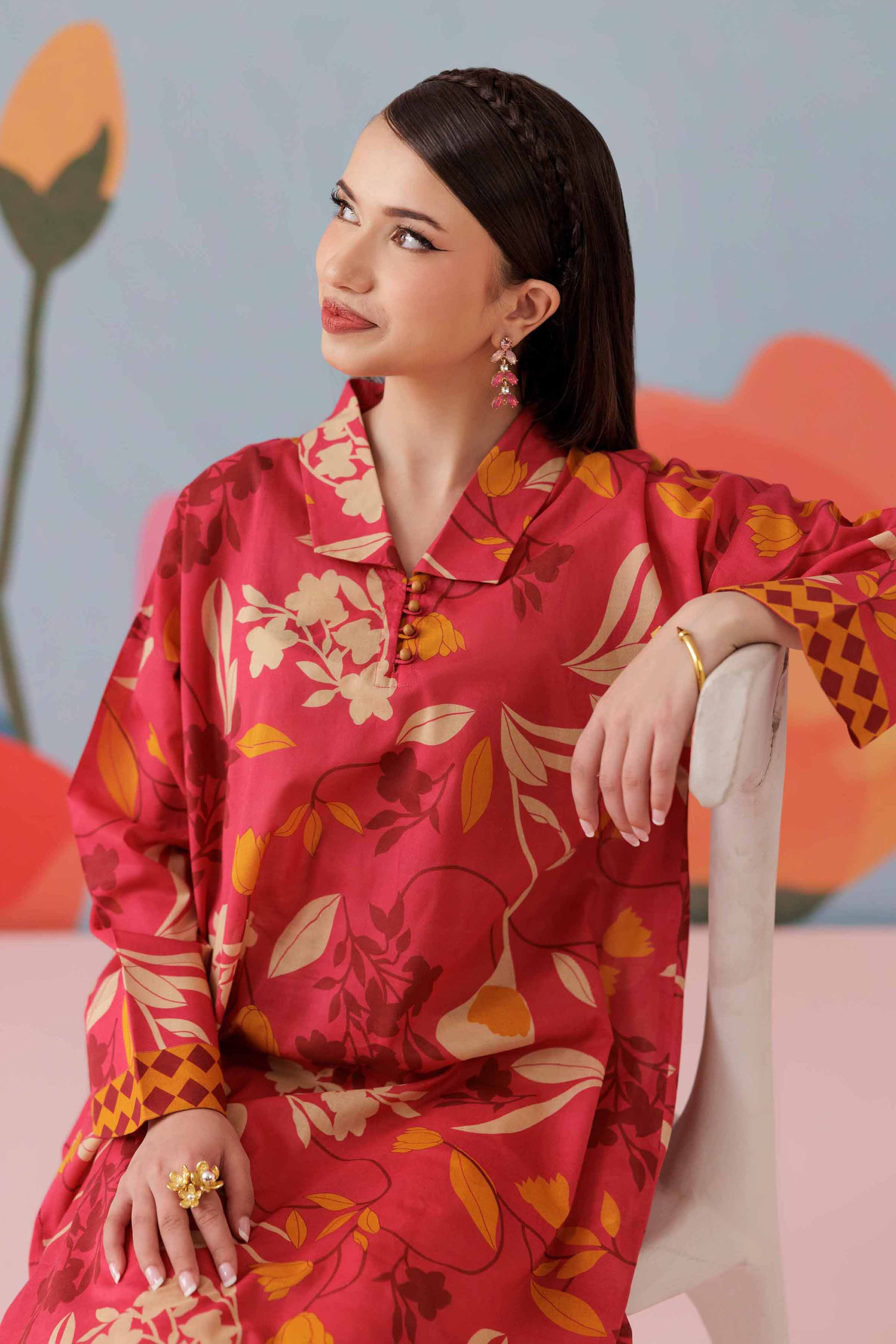 NishatUK - Pink Printed  Lawn 2-piece ready to wear Dress
