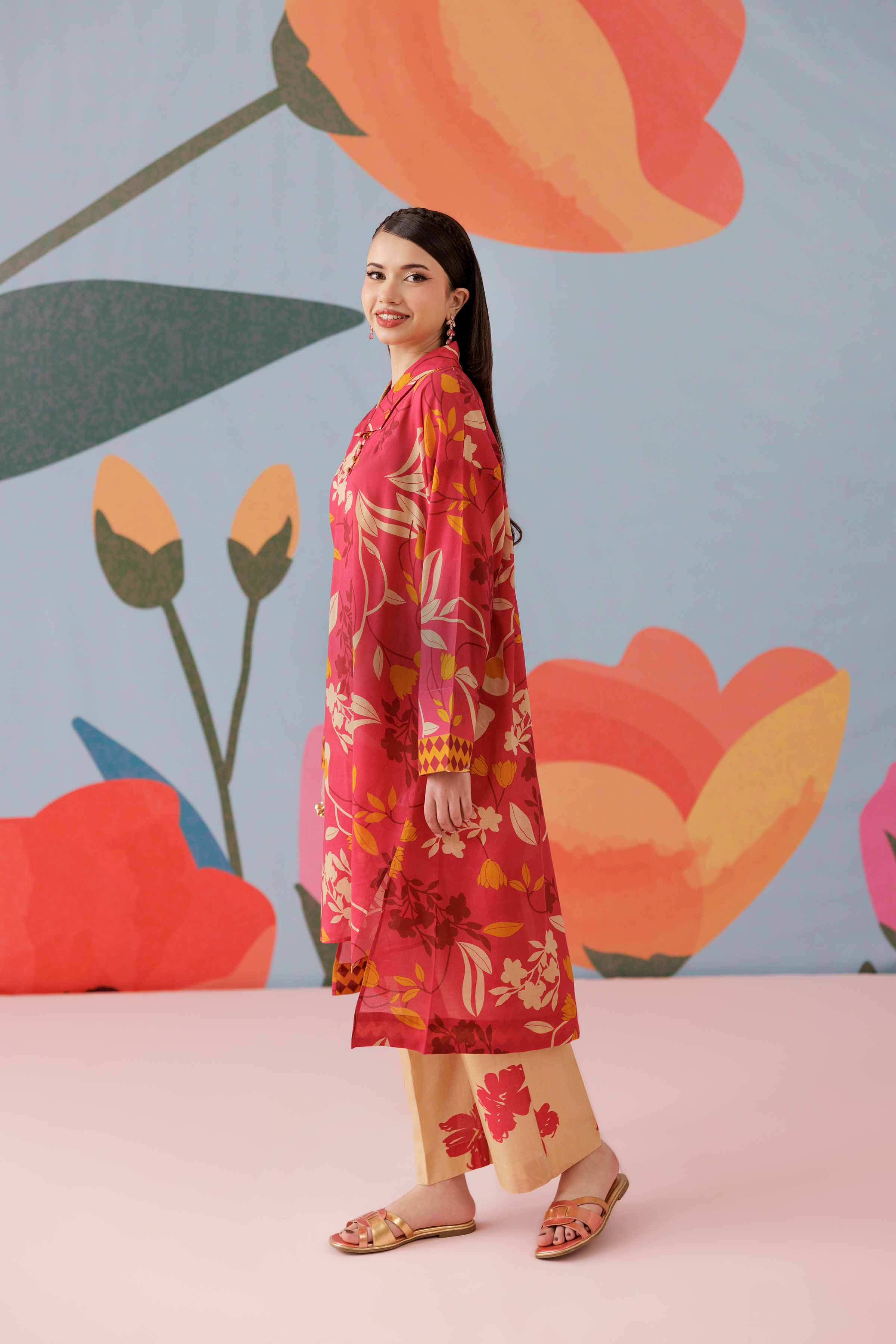 NishatUK - Pink Printed  Lawn 2-piece ready to wear Dress