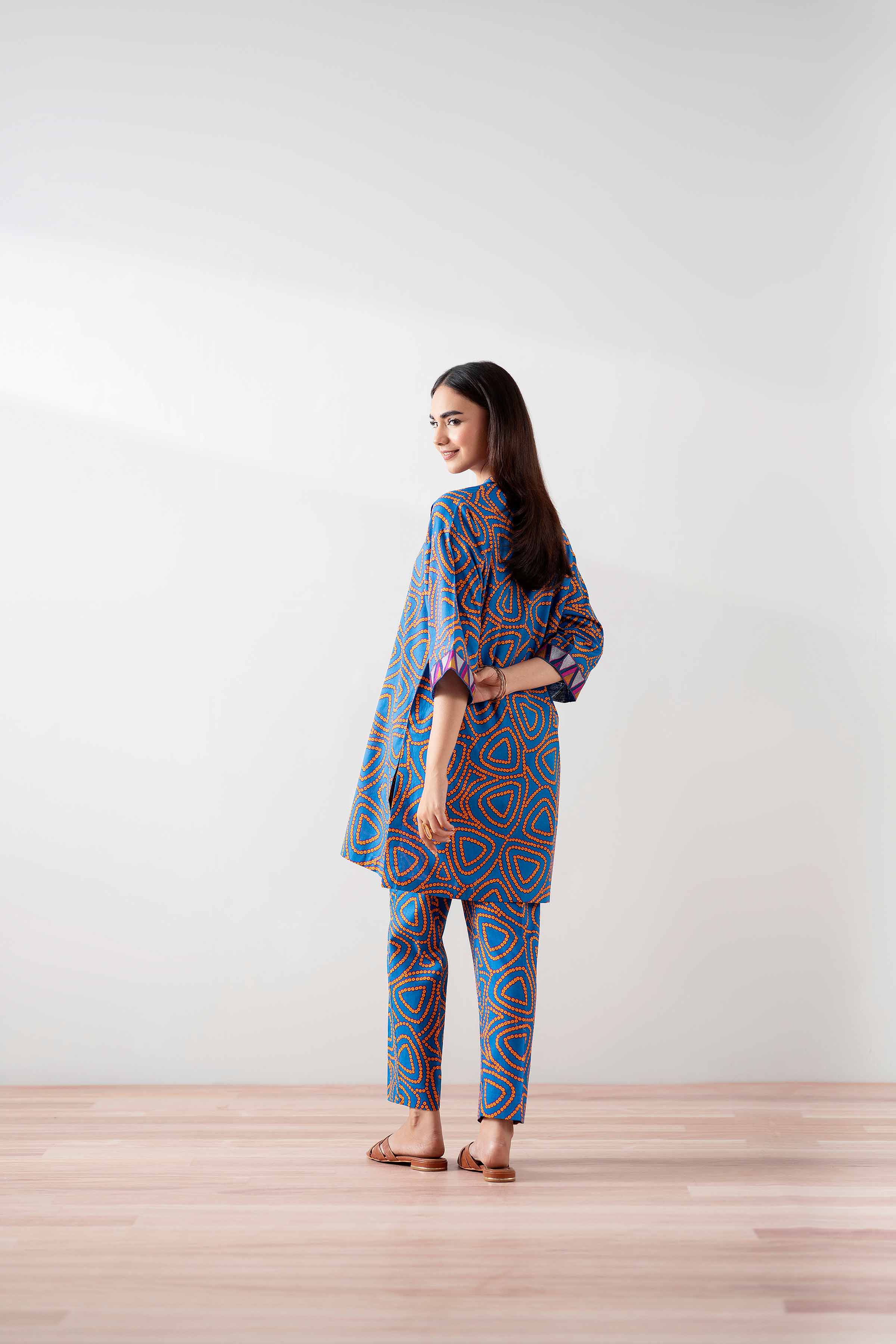NishatUK - Blue Embroidered Cambric 2-piece ready to wear Dress