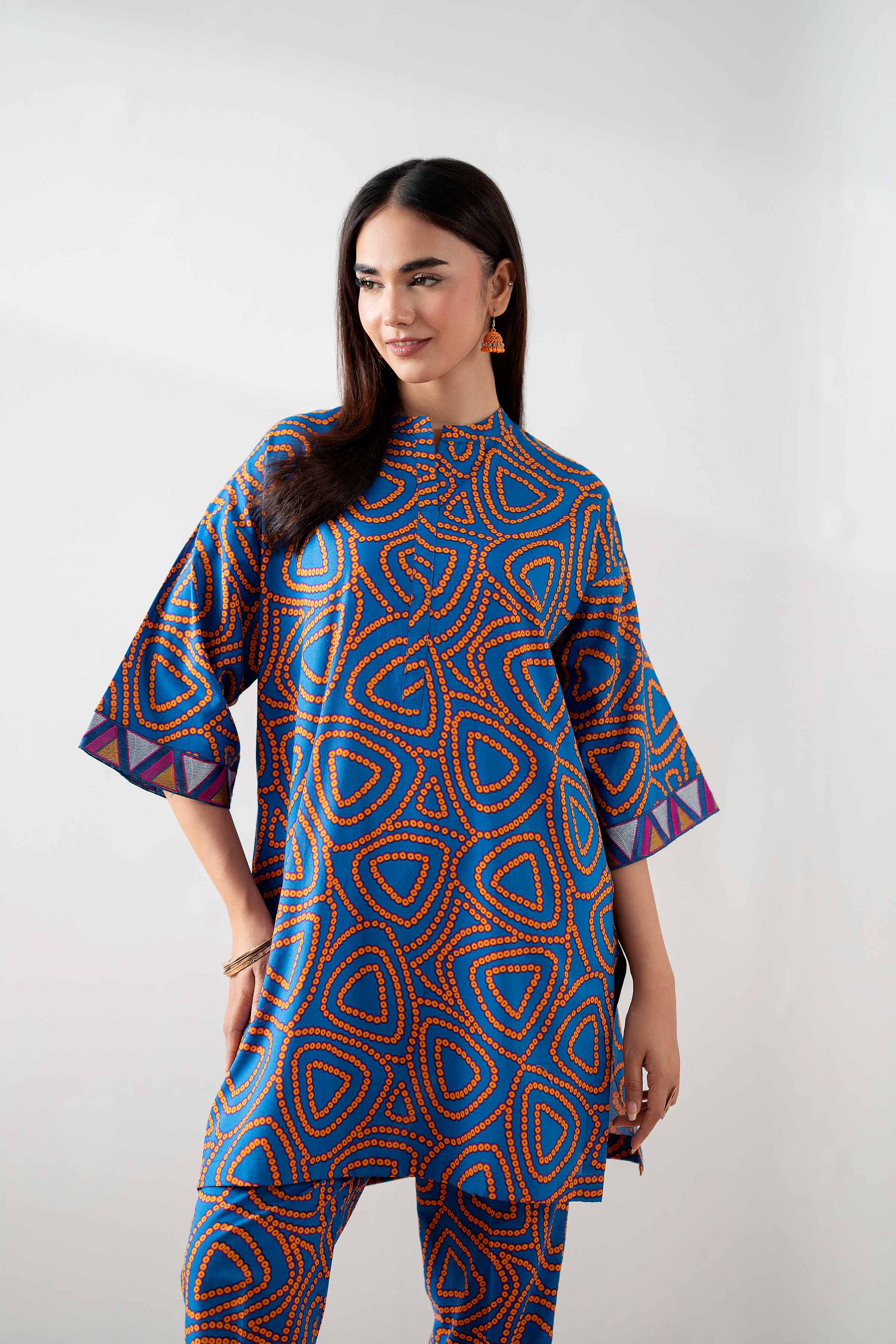 NishatUK - Blue Embroidered Cambric 2-piece ready to wear Dress