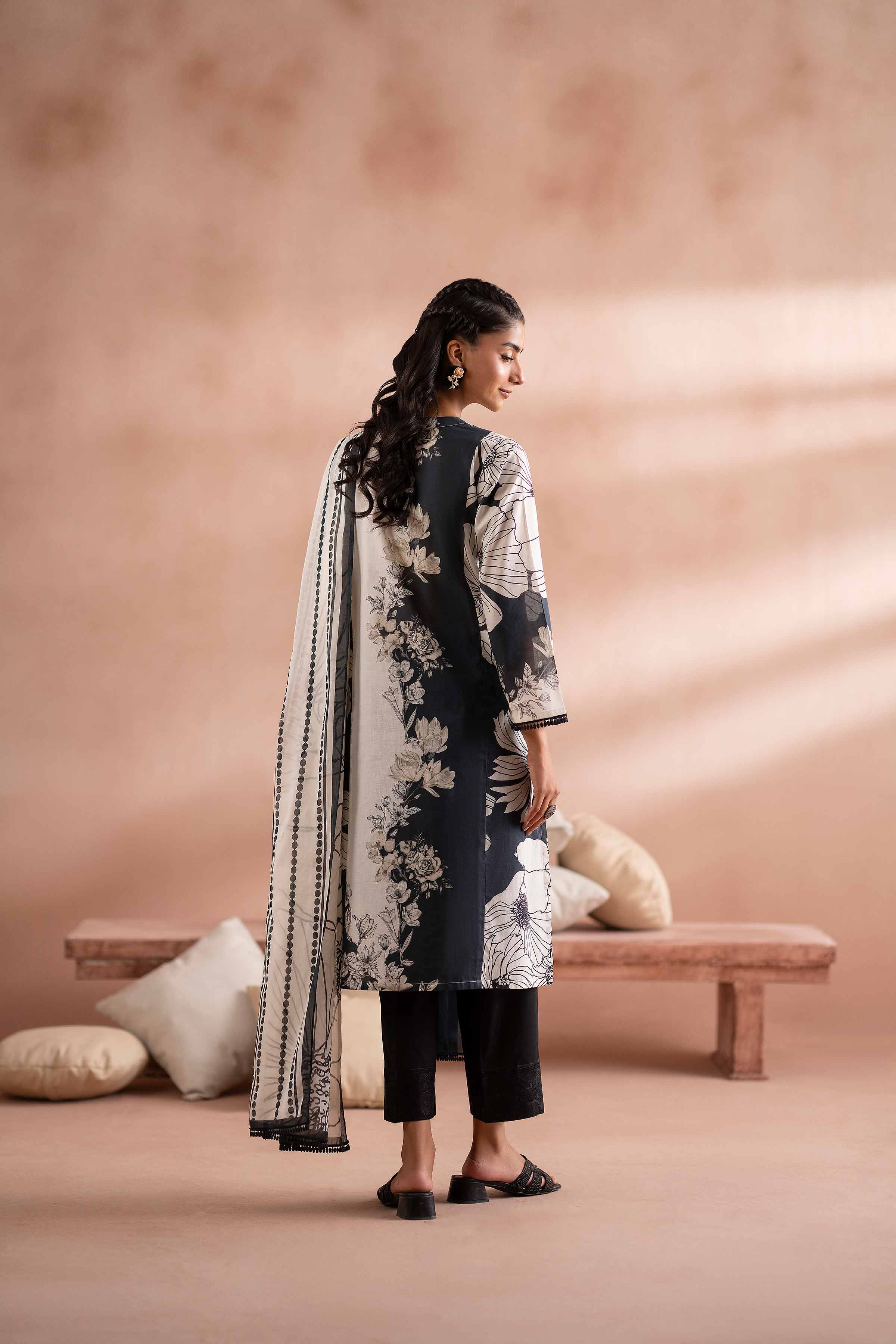 NishatUK - Black Printed Cambric 2-piece ready to wear Dress