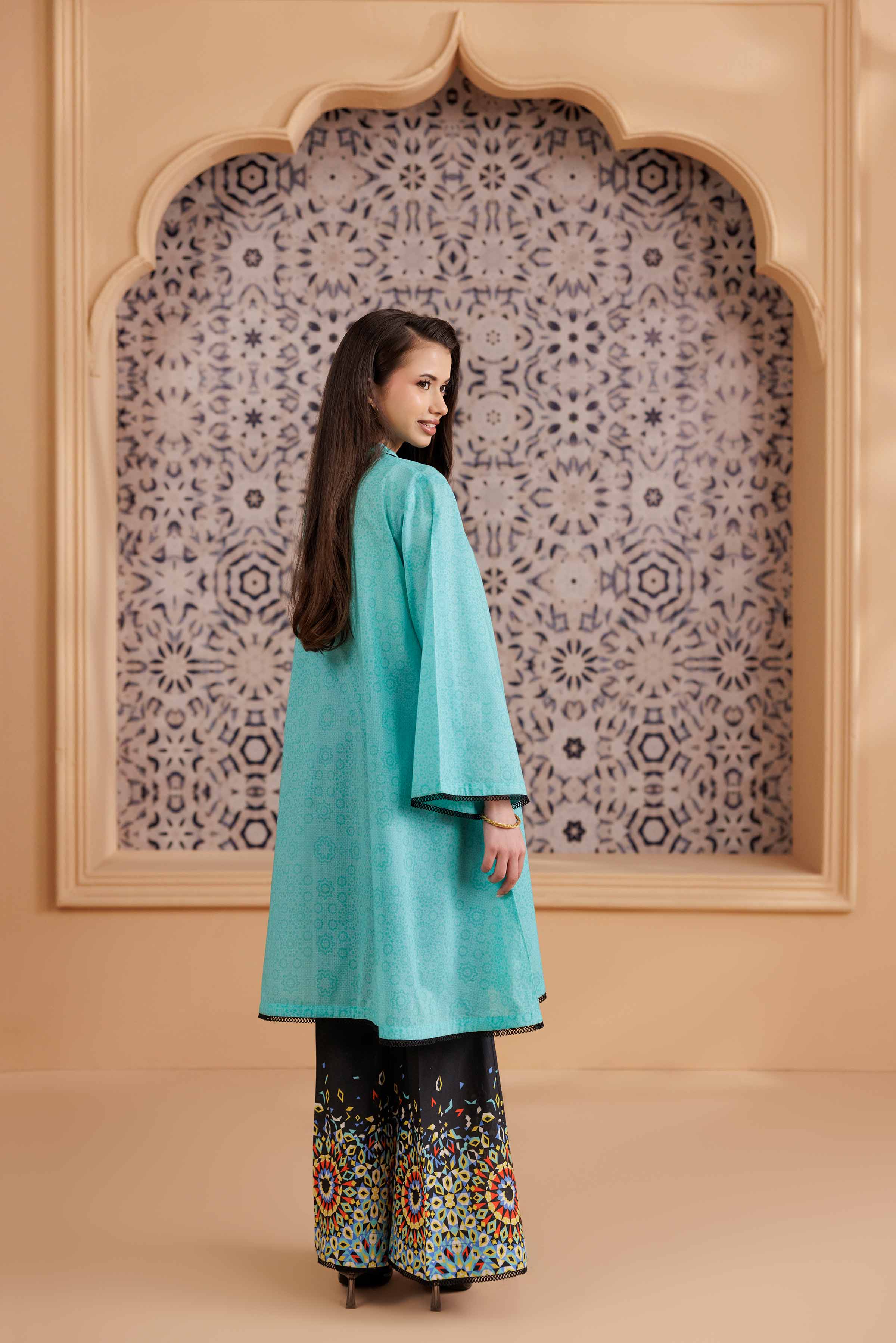 NishatUK - Blue Printed Cambric 2-piece ready to wear Dress