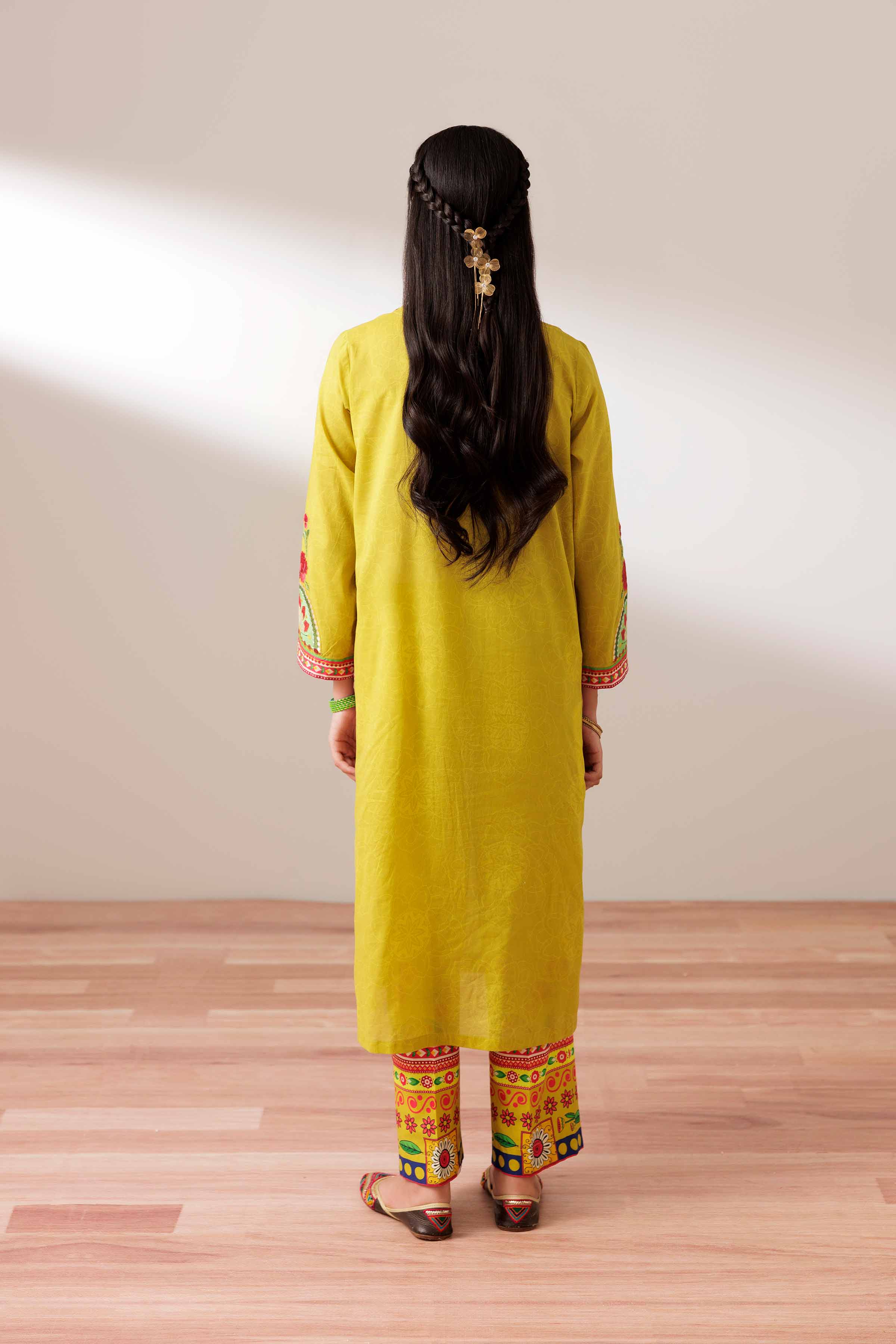 NishatUK - Yellow Embroidered Lawn 2-piece ready to wear Dress