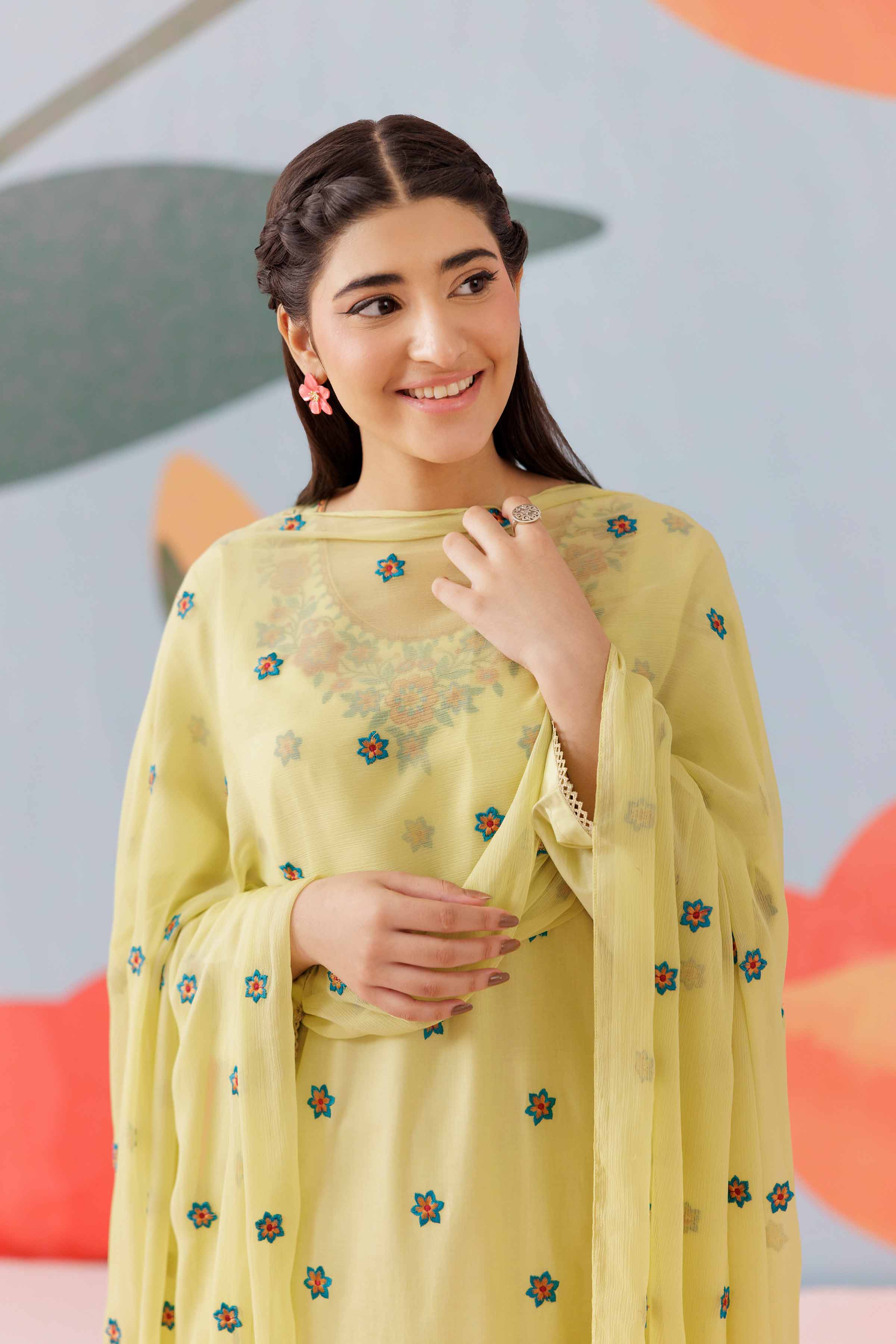 NishatUK - Green Embroidered Cambric 3-piece ready to wear Suit