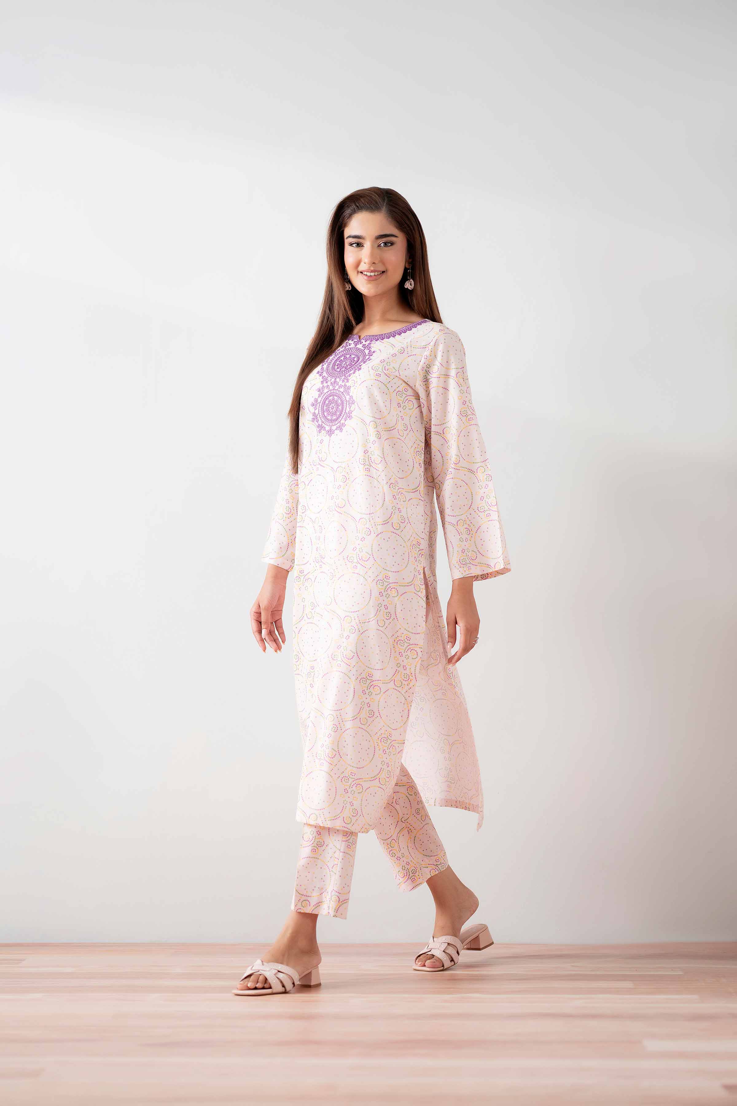 NishatUK - Pink Embroidered Cambric 2-piece ready to wear Dress