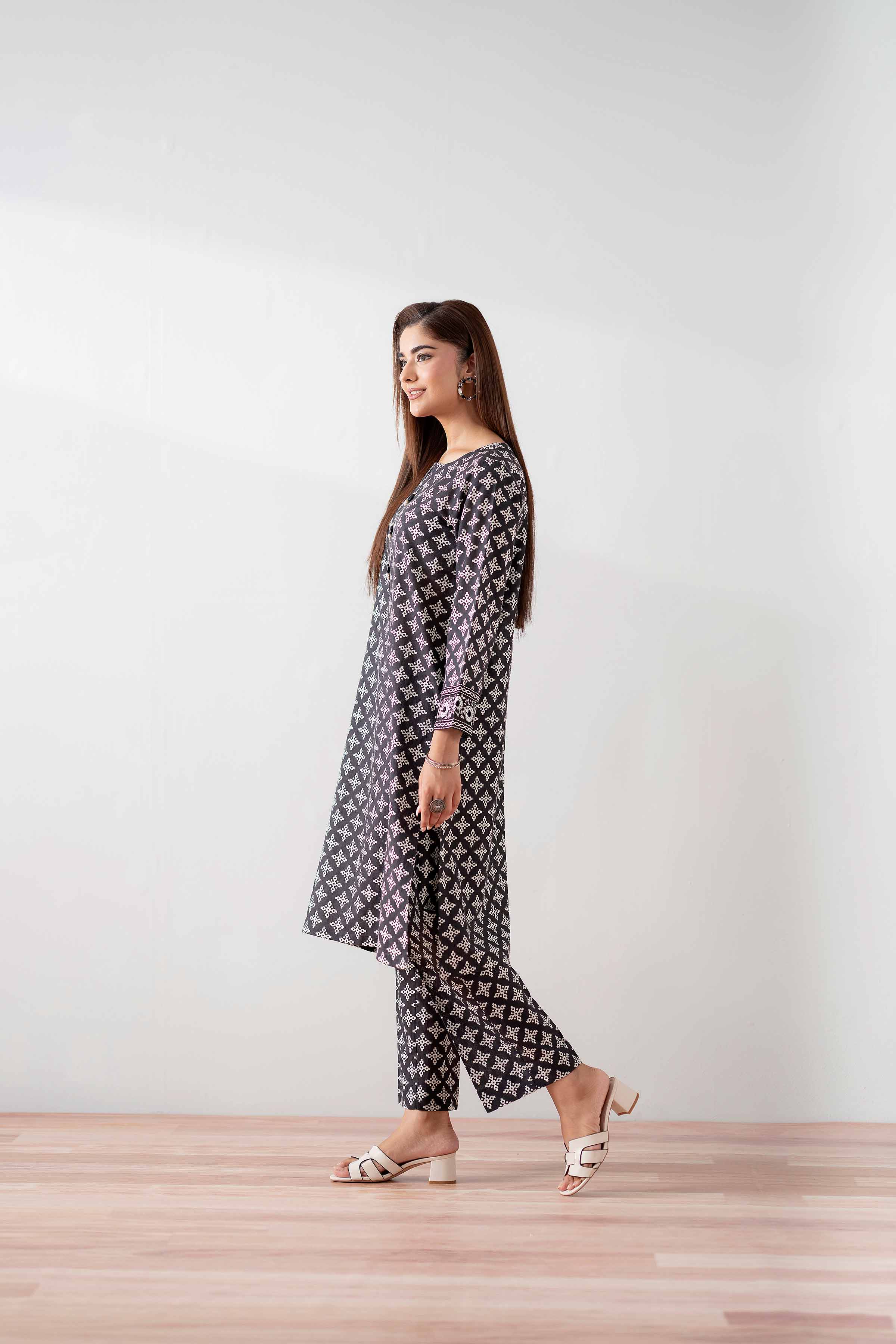 NishatUK - Black Embroidered Cambric 2-piece ready to wear Dress