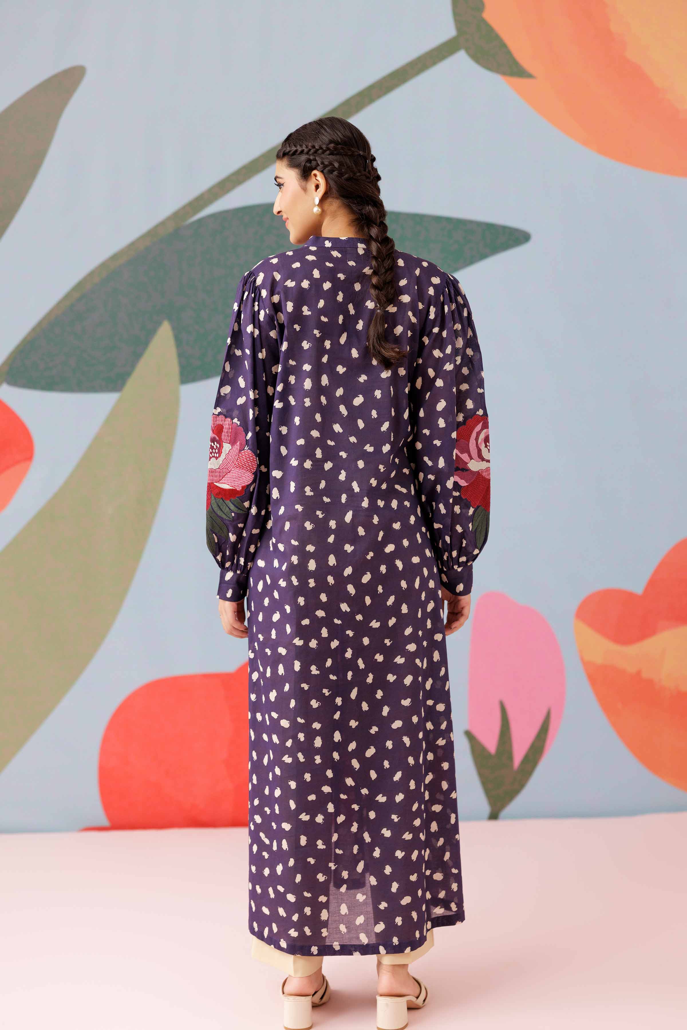 NishatUK - Blue Embroidered Lawn 1-piece ready to wear Shirt