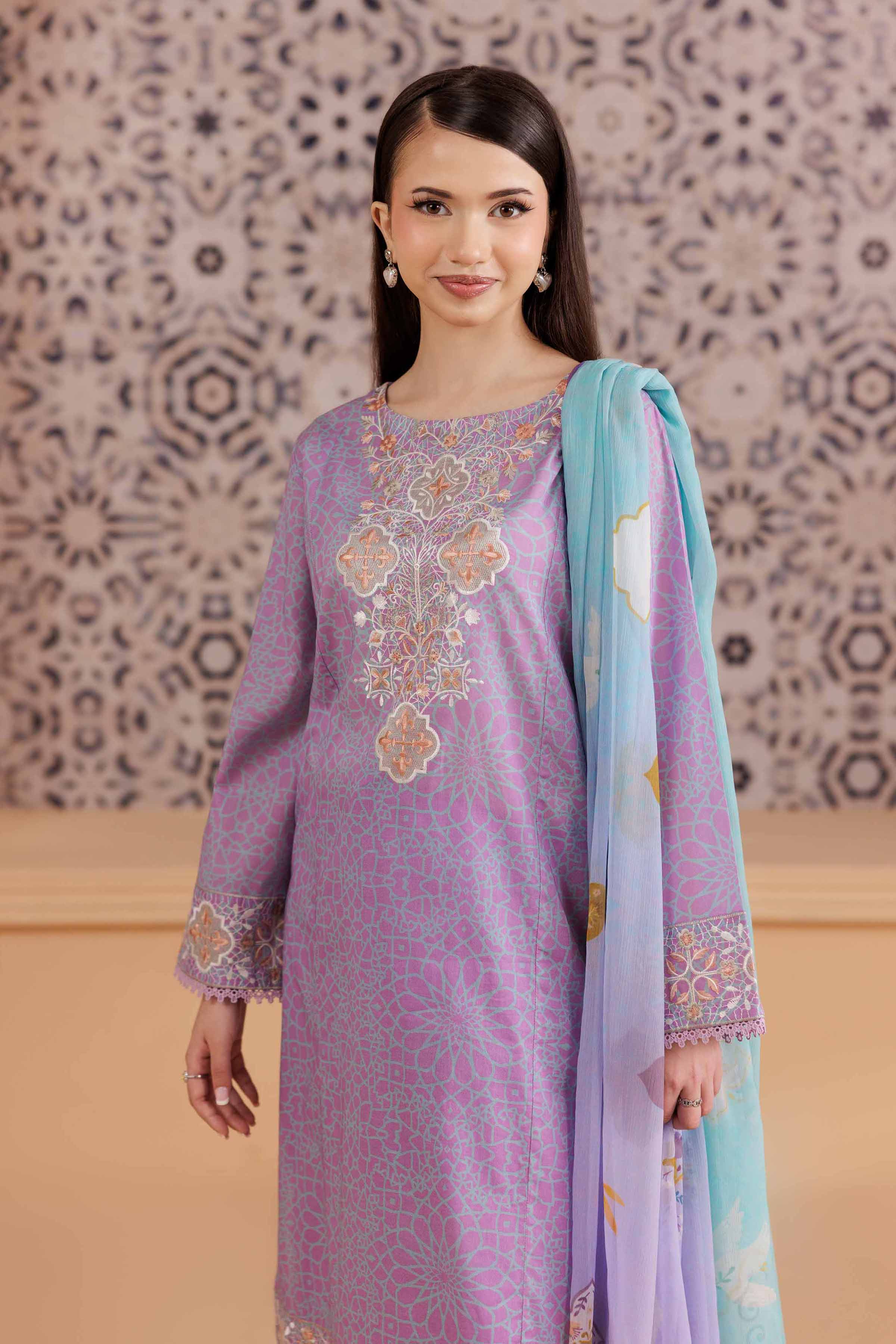 NishatUK - Purple Solids Lawn 3-piece ready to wear Suit