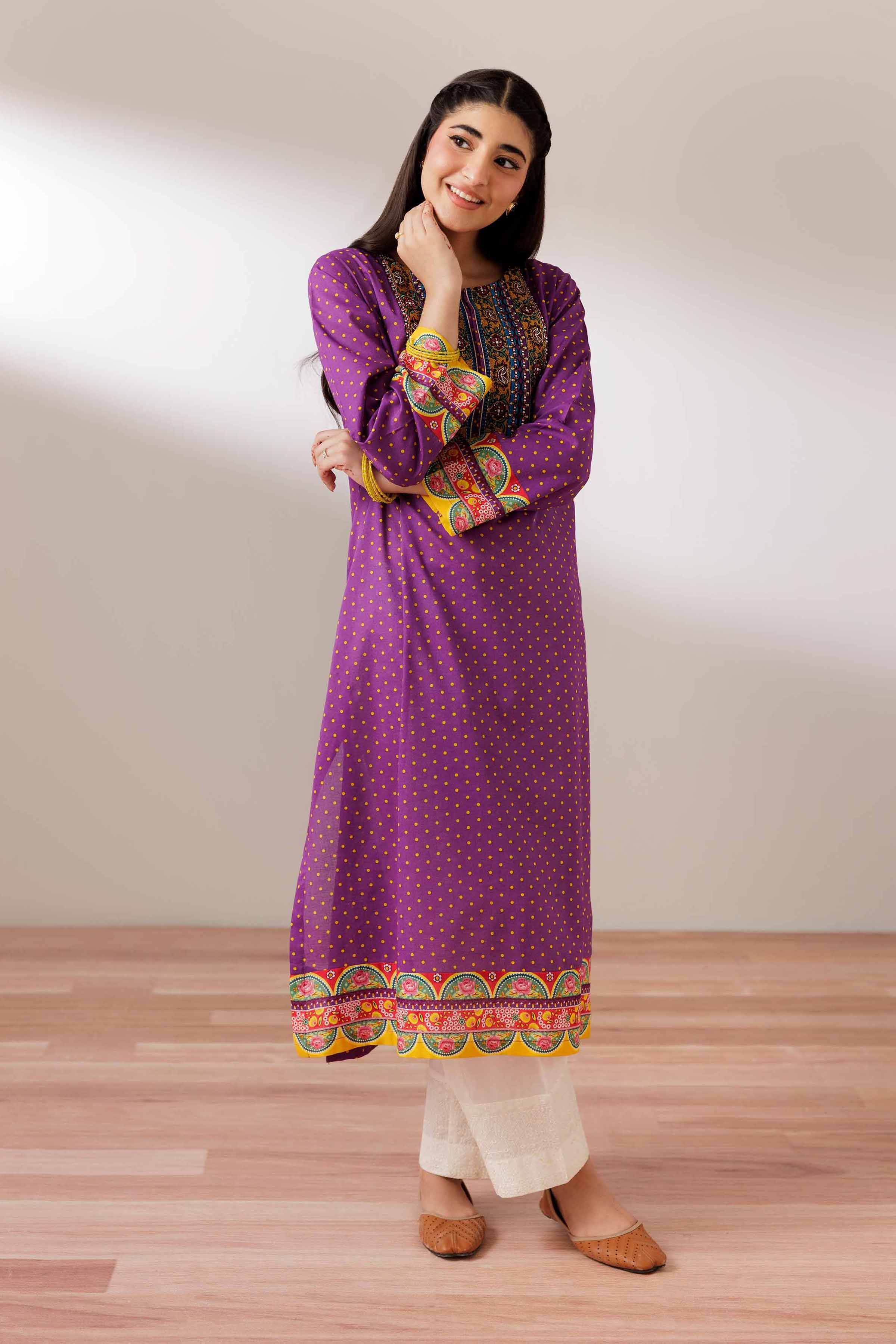 NishatUK - Purple Embroidered Lawn 1-piece ready to wear Shirt