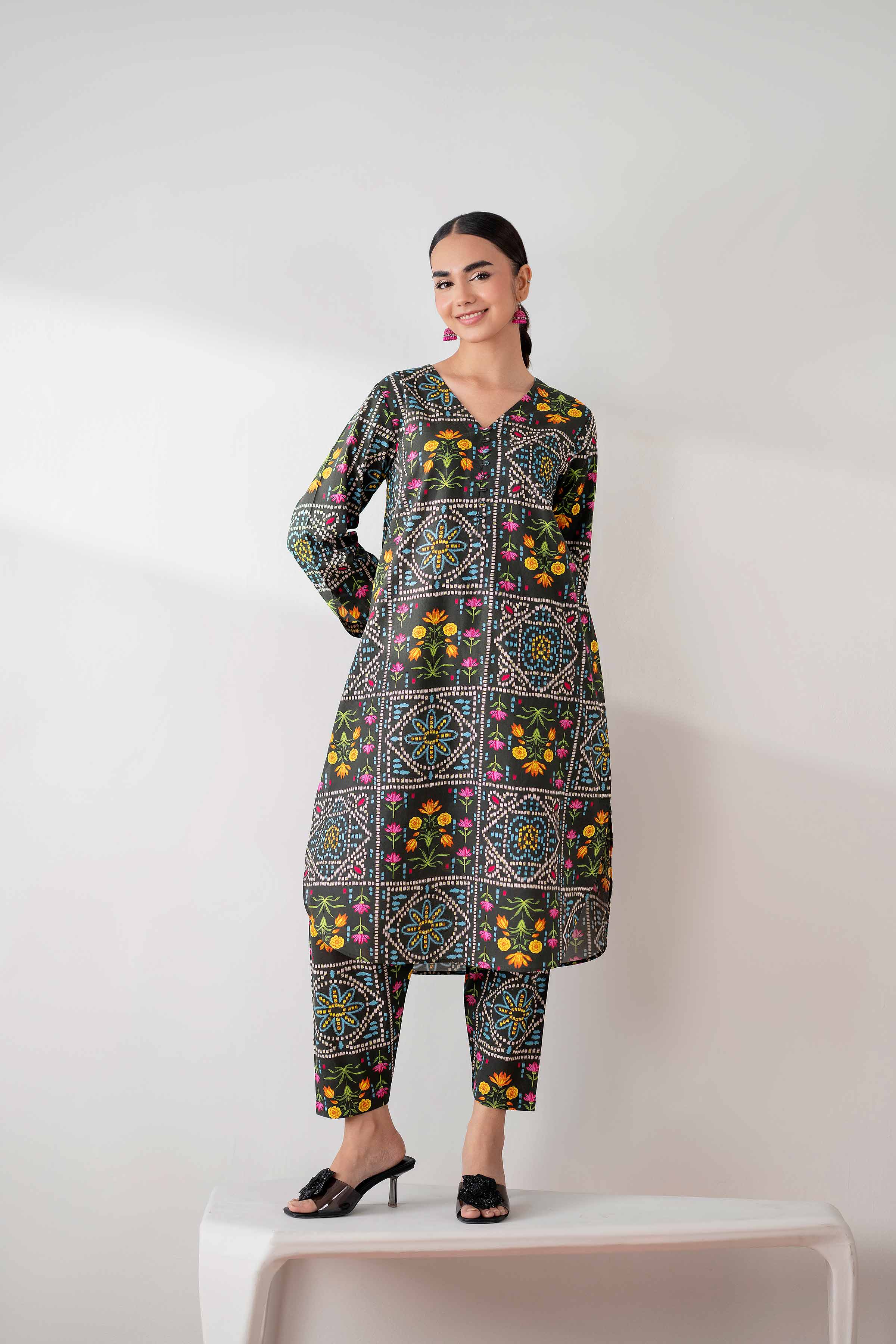 NishatUK - Multi Printed  Cambric 2-piece ready to wear Dress