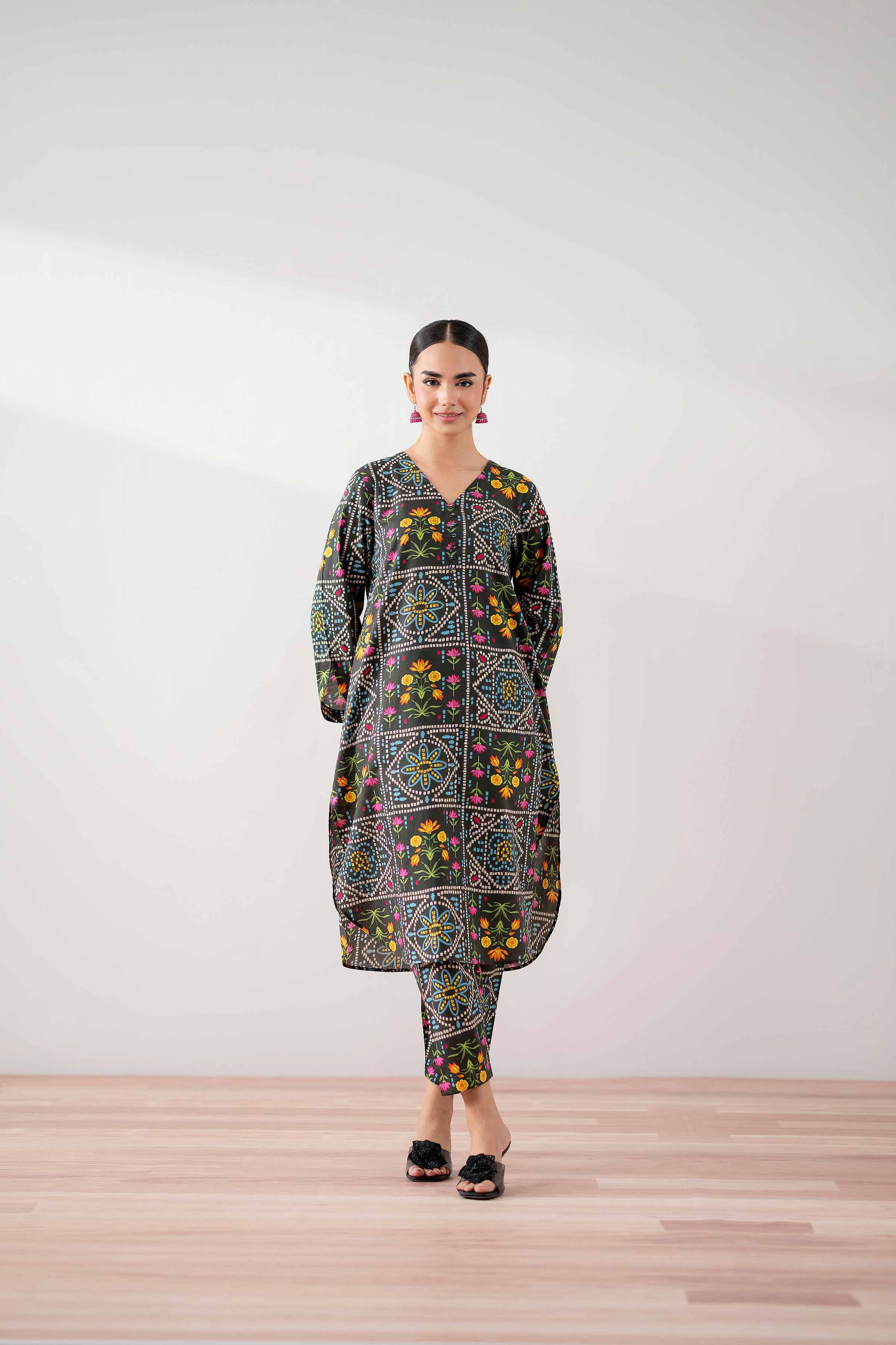 NishatUK - Multi Printed  Cambric 2-piece ready to wear Dress