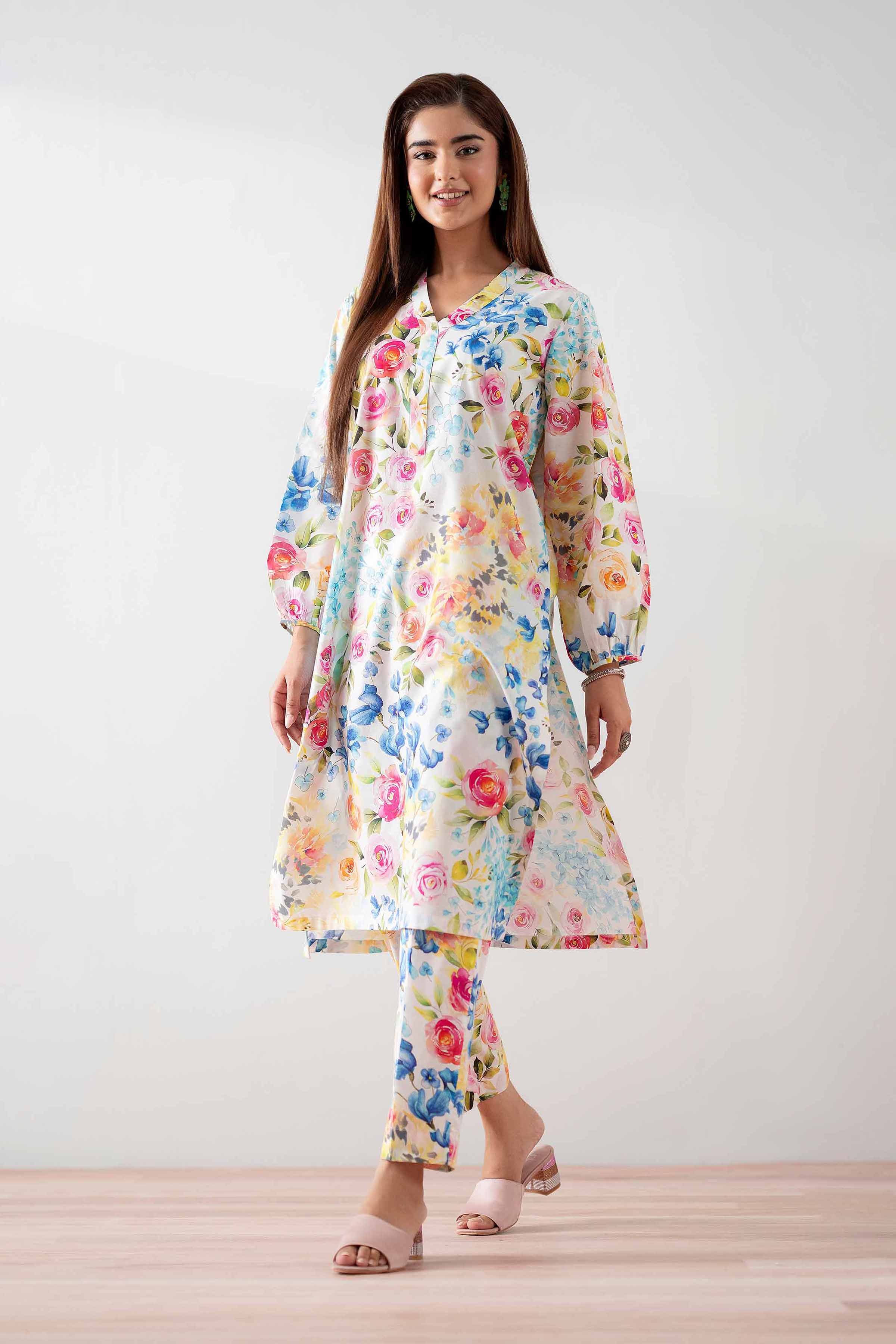 NishatUK - Multi Printed  Cambric 2-piece ready to wear Dress