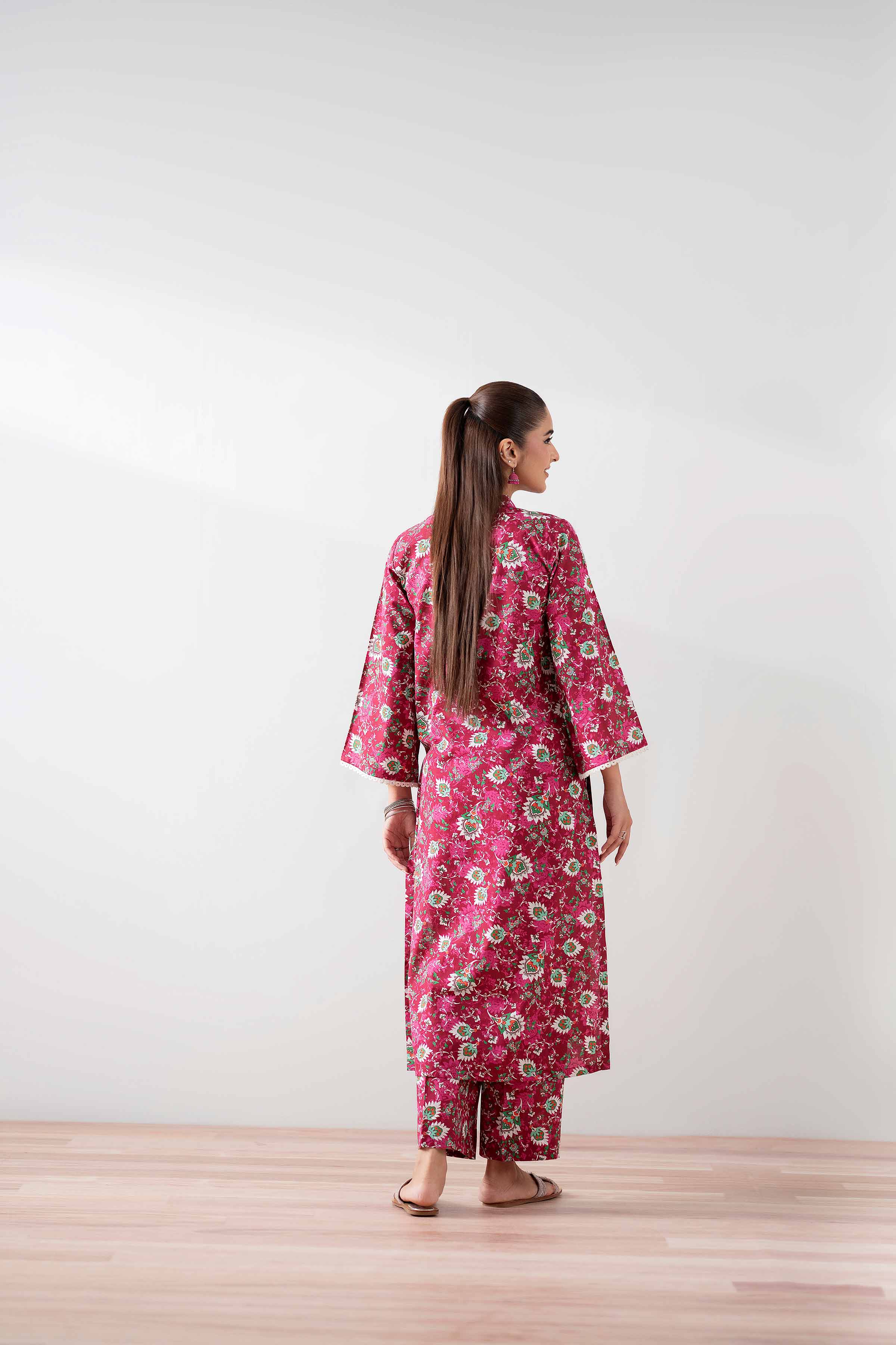 NishatUK - Pink Printed  Cambric 2-piece ready to wear Dress