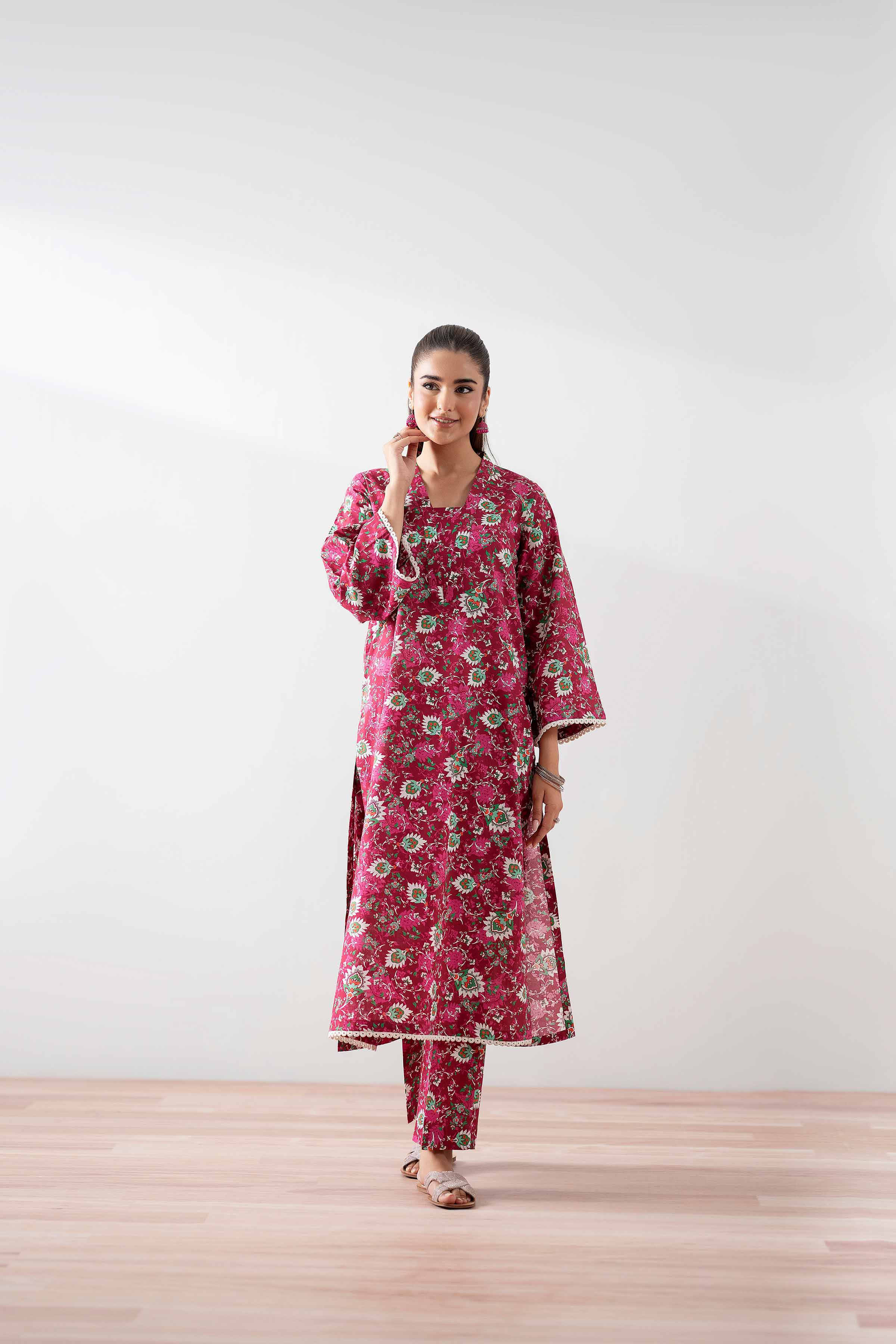 NishatUK - Pink Printed  Cambric 2-piece ready to wear Dress