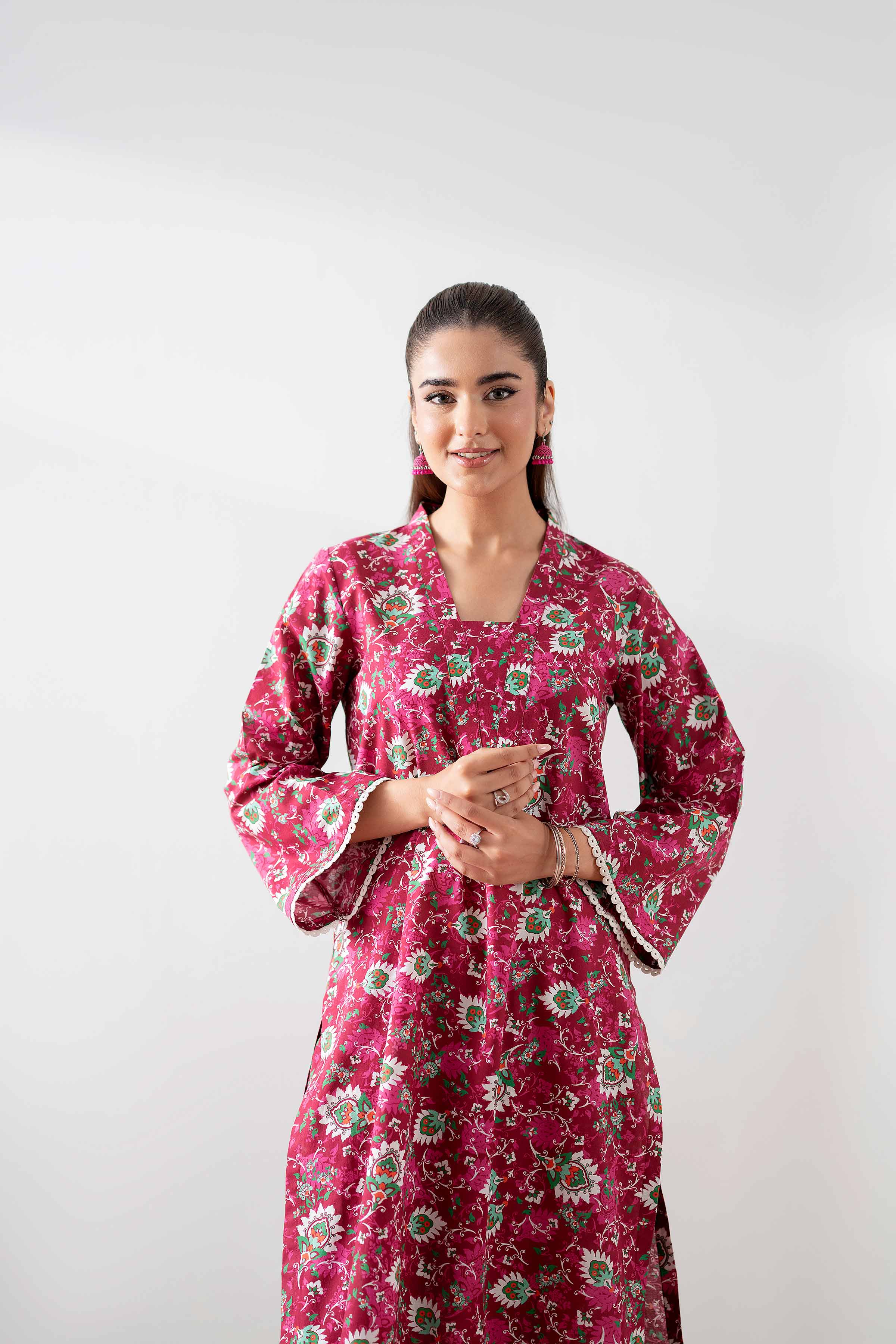 NishatUK - Pink Printed  Cambric 2-piece ready to wear Dress