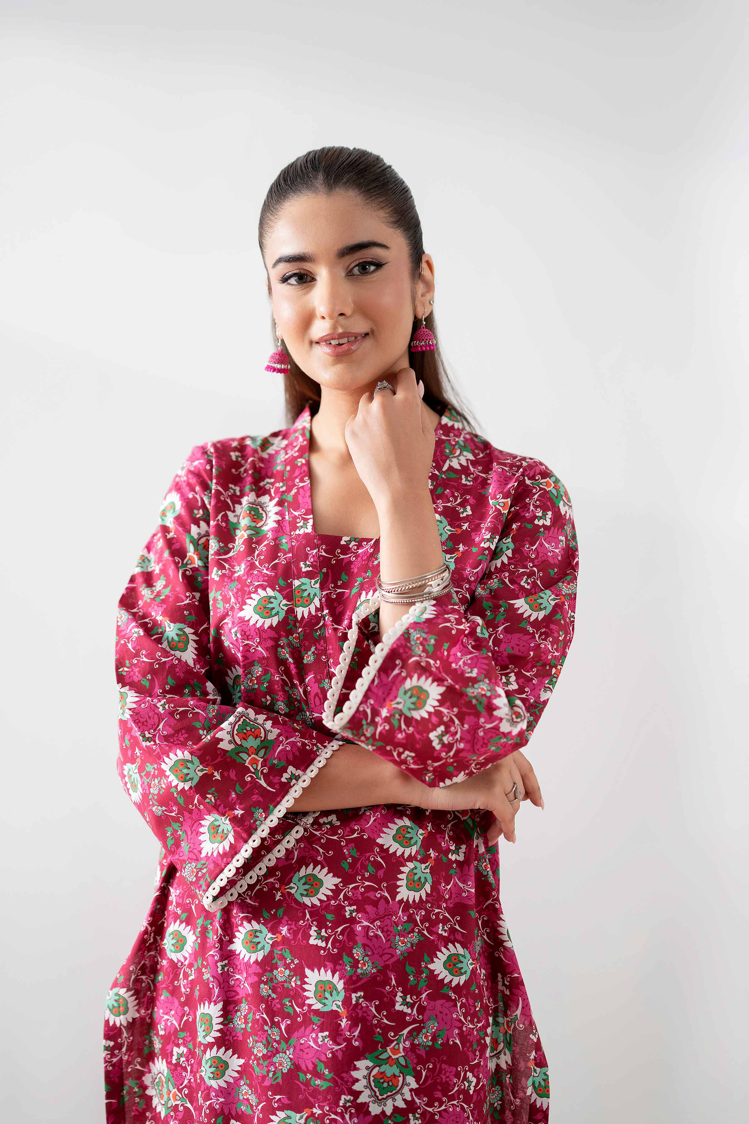 NishatUK - Pink Printed  Cambric 2-piece ready to wear Dress