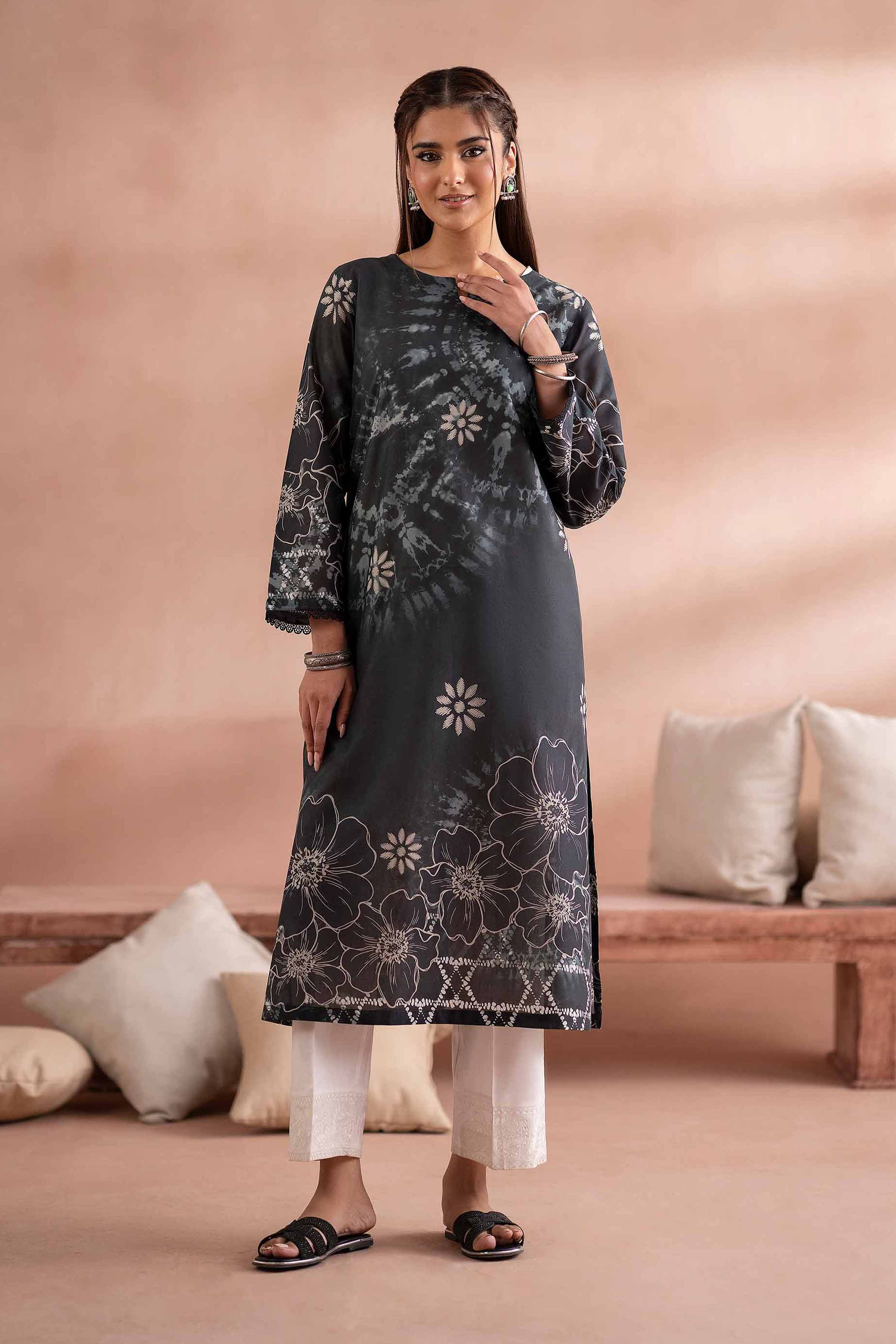 NishatUK - Black  Printed  Cambric 1-piece ready to wear Shirt