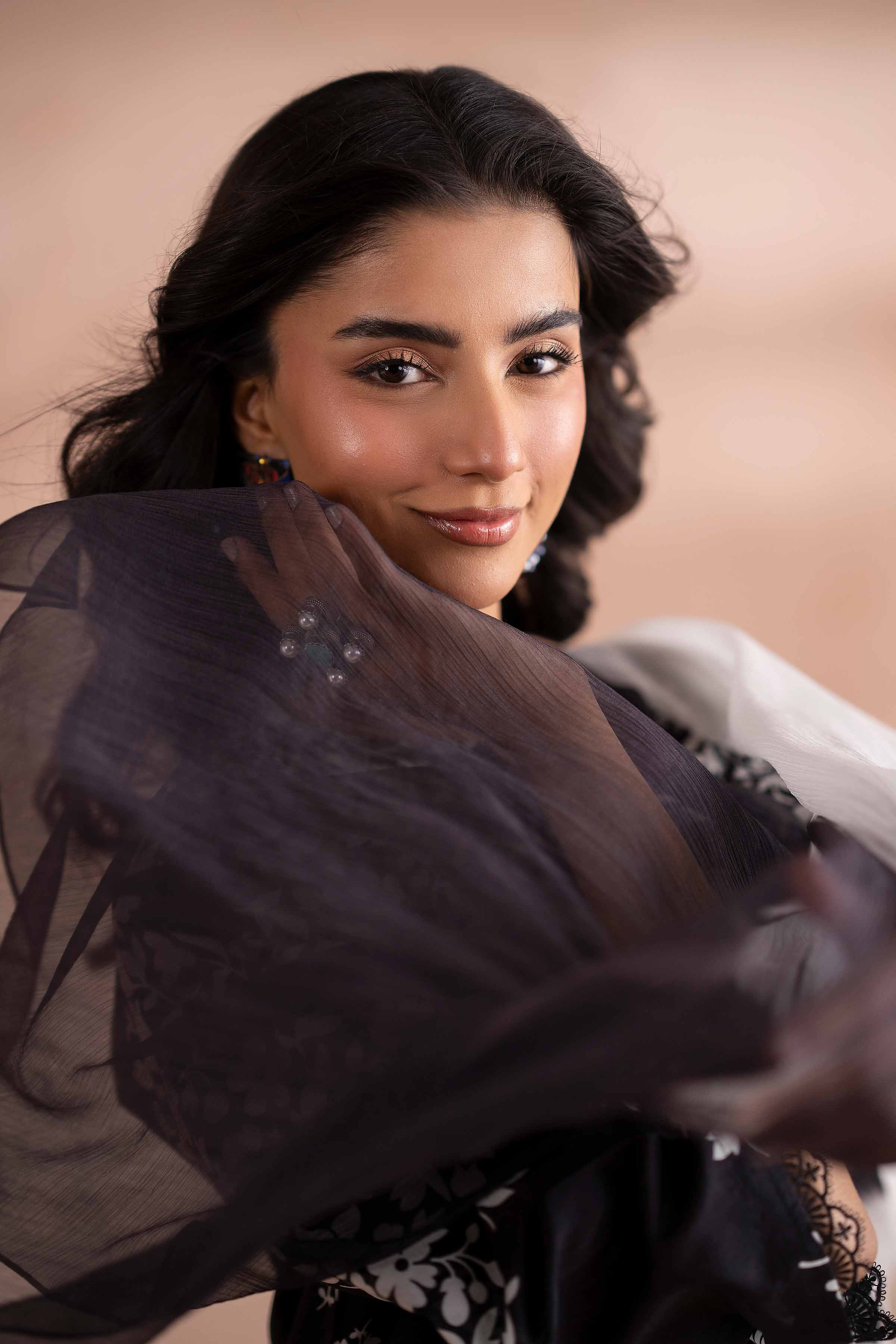 NishatUK - Black Printed  Cambric 3-piece ready to wear Suit