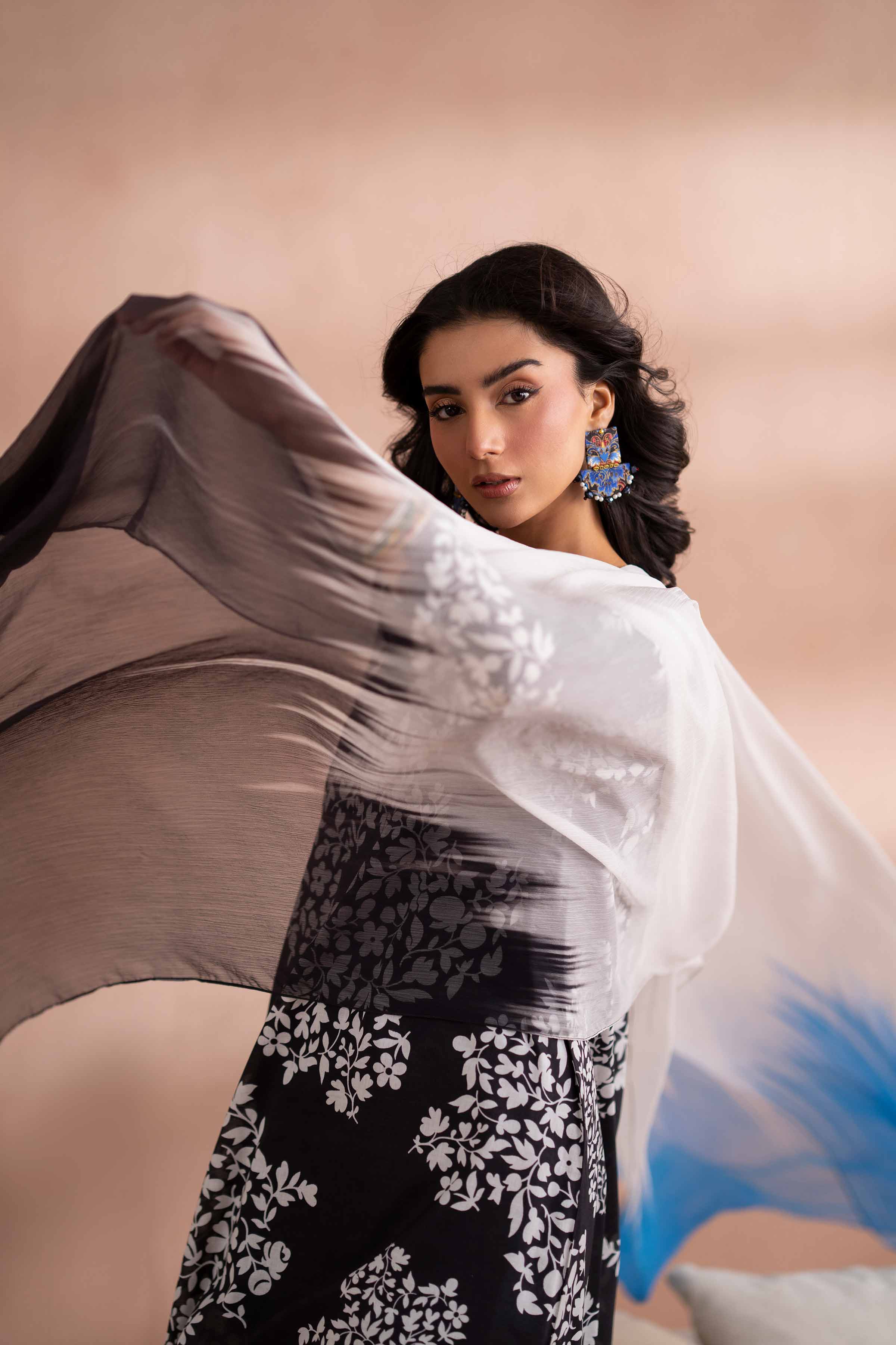 NishatUK - Black Printed  Cambric 3-piece ready to wear Suit