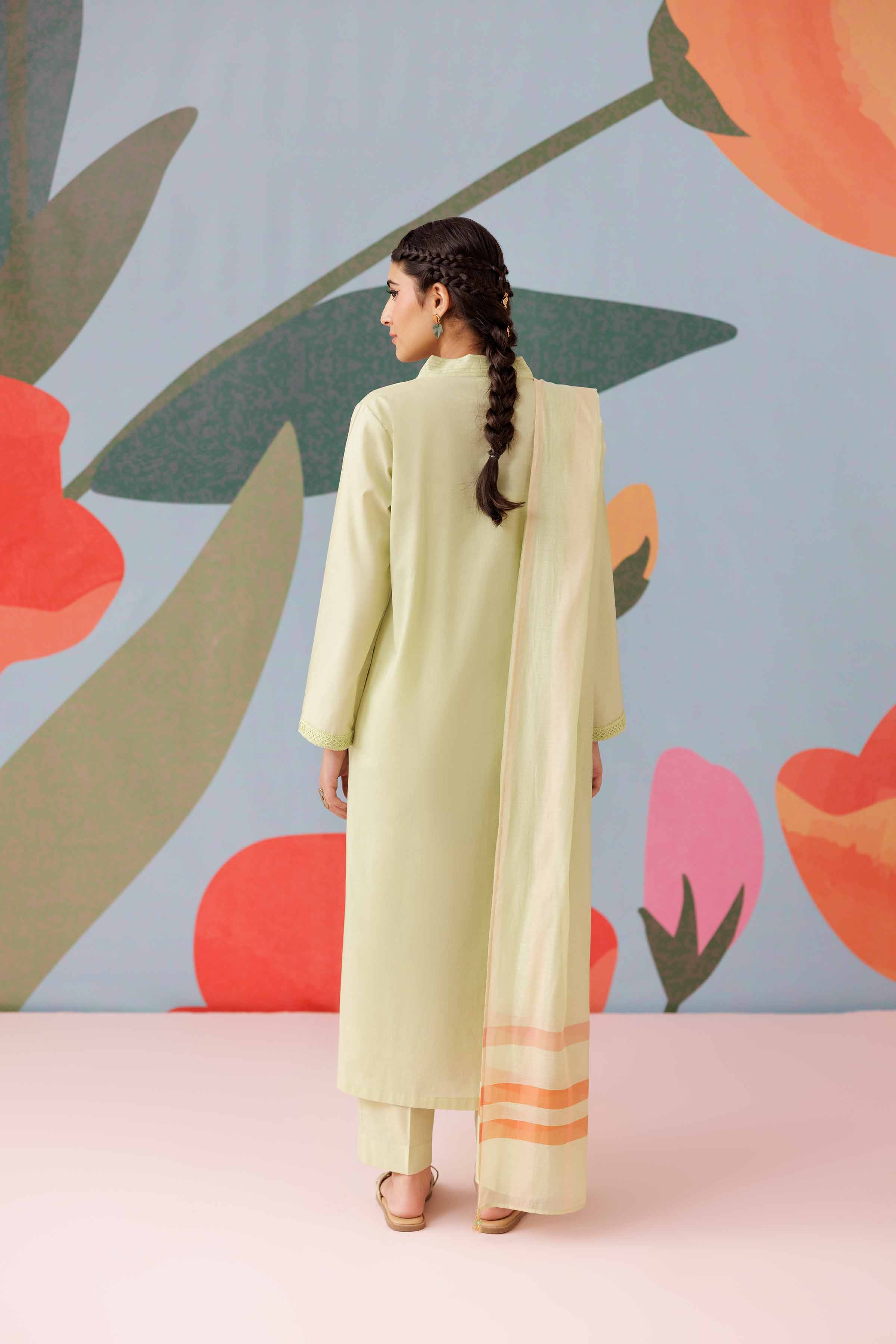 NishatUK - Pistachio Embroidered Cambric 3-piece ready to wear Suit