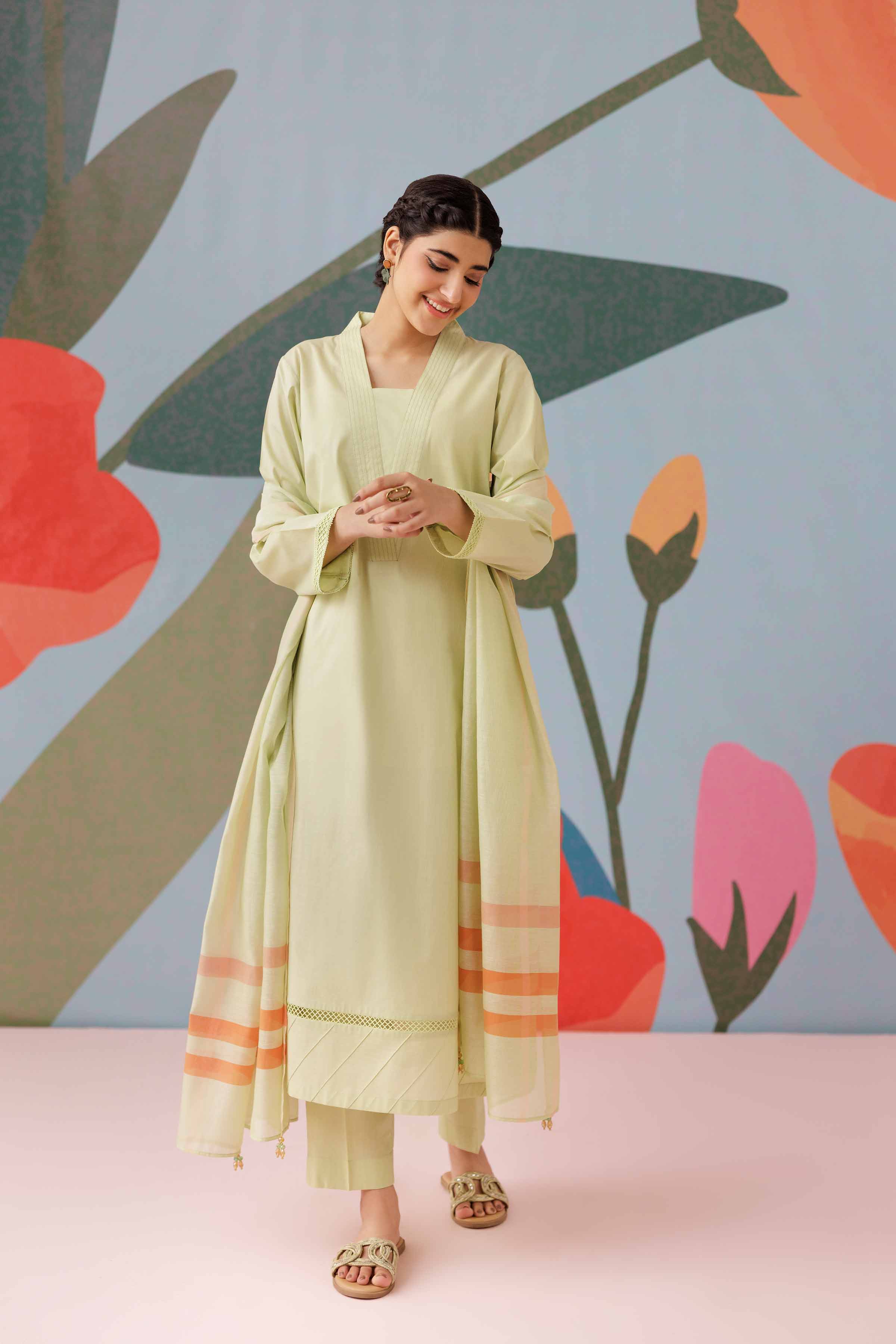 NishatUK - Pistachio Embroidered Cambric 3-piece ready to wear Suit