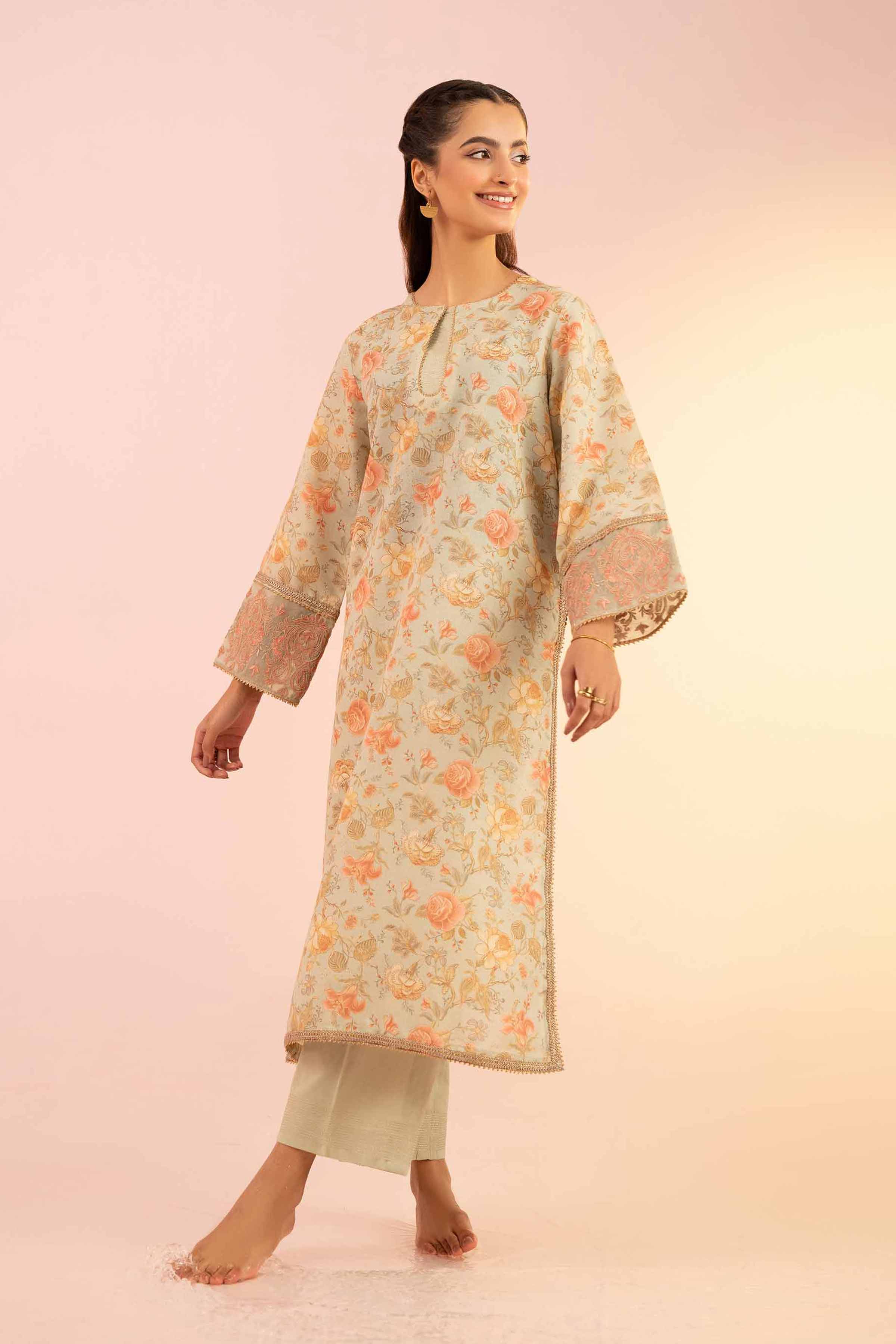 NishatUK - Sage Embroidered  Lawn 2-piece ready to wear Dress