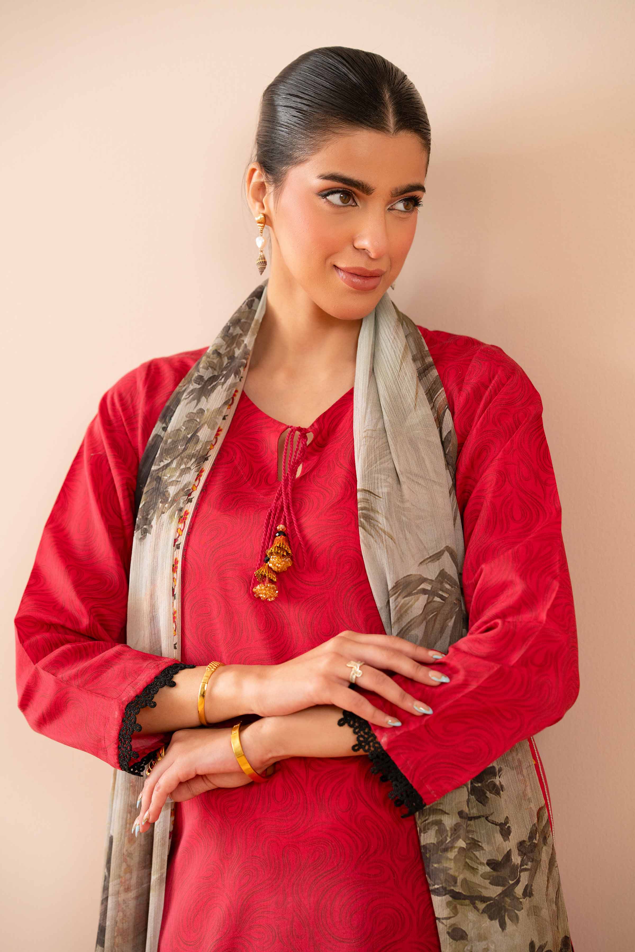 NishatUK - Pink Embroidered  Silk 2-piece ready to wear Dress