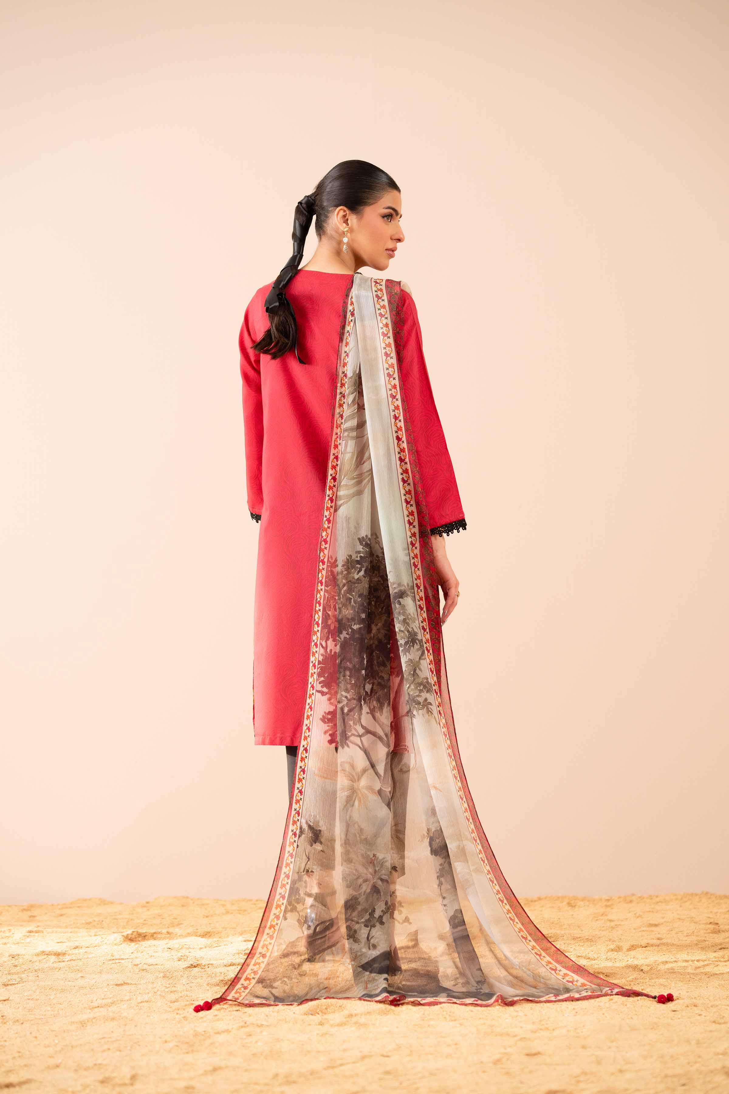 NishatUK - Pink Embroidered  Silk 2-piece ready to wear Dress