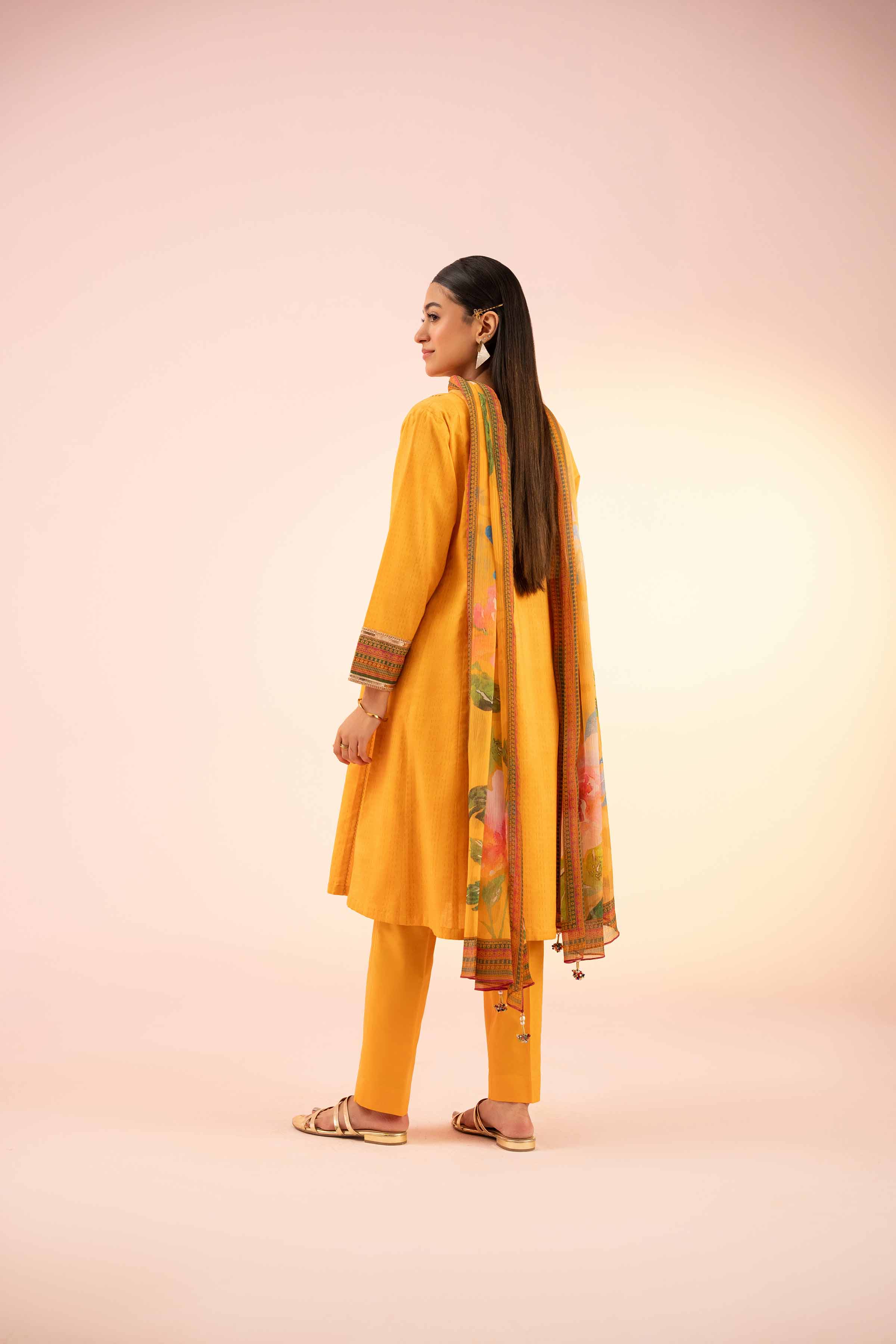 NishatUK - Yellow Solids Dobby 3-piece ready to wear Suit