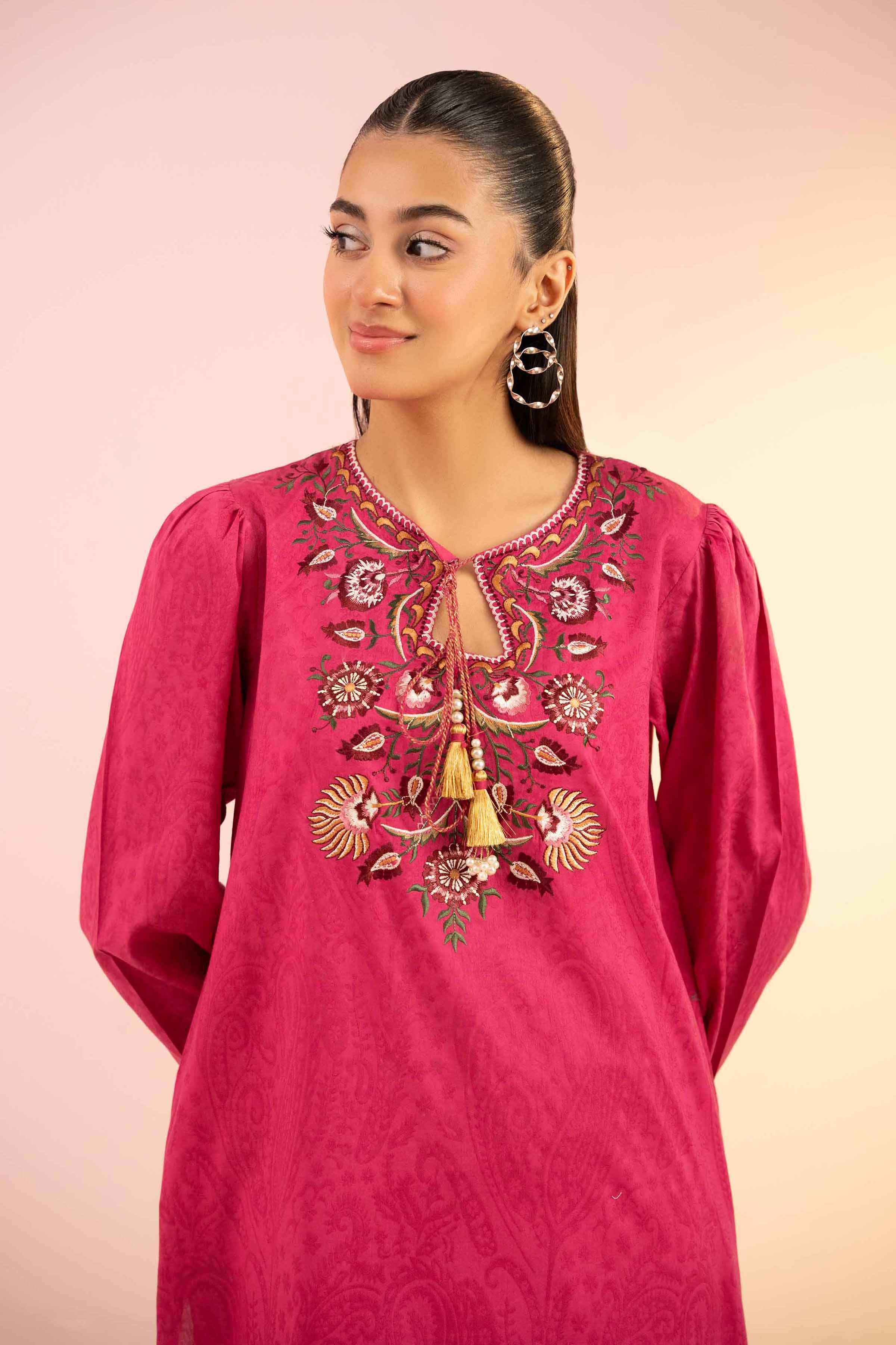 NishatUK - Pink Embroidered  Jacquard 1-piece ready to wear Shirt