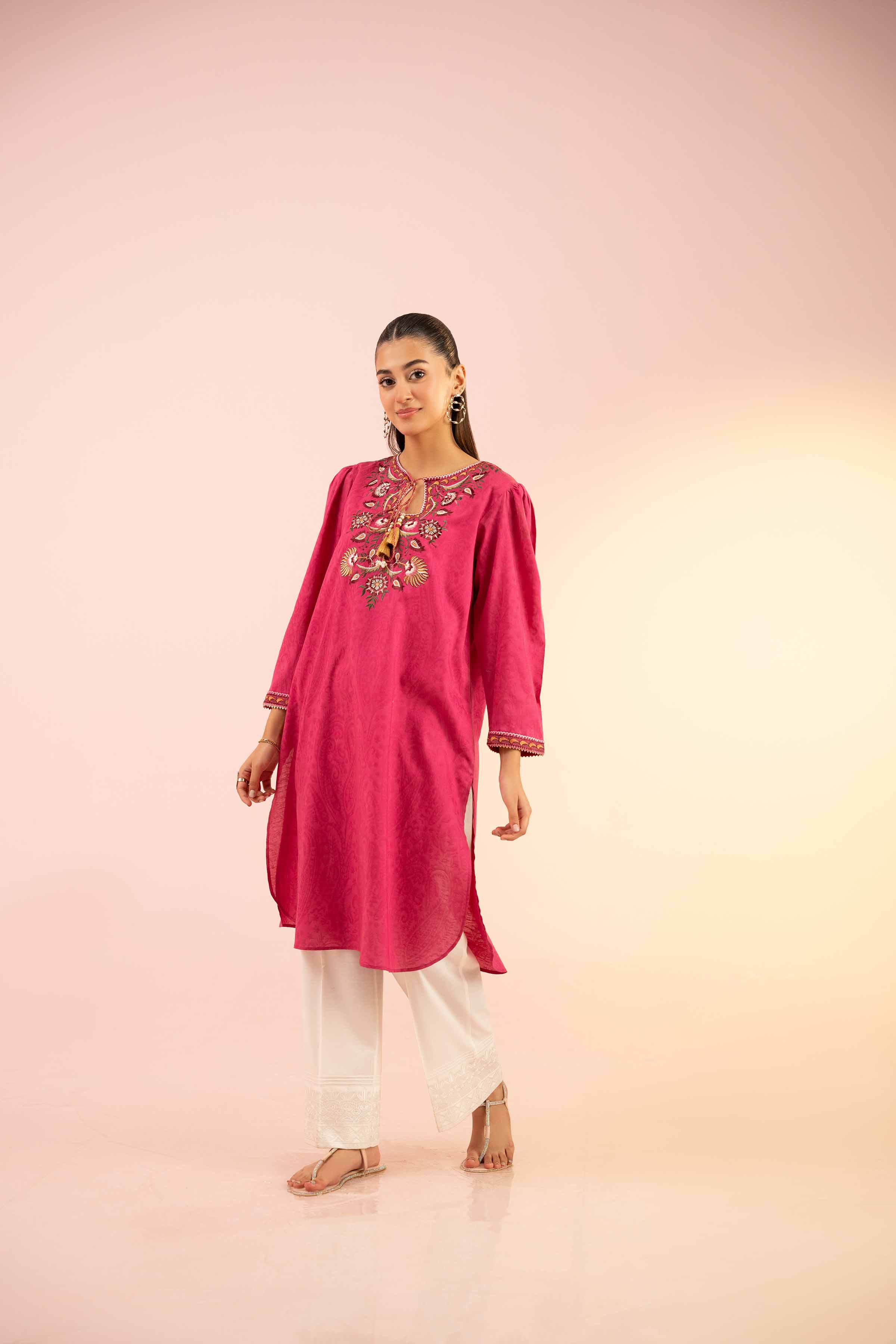 NishatUK - Pink Embroidered  Jacquard 1-piece ready to wear Shirt
